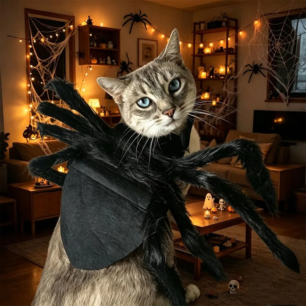 Mikiuly Halloween Spider Costume for Cats and Small Dogs - immagine 5
