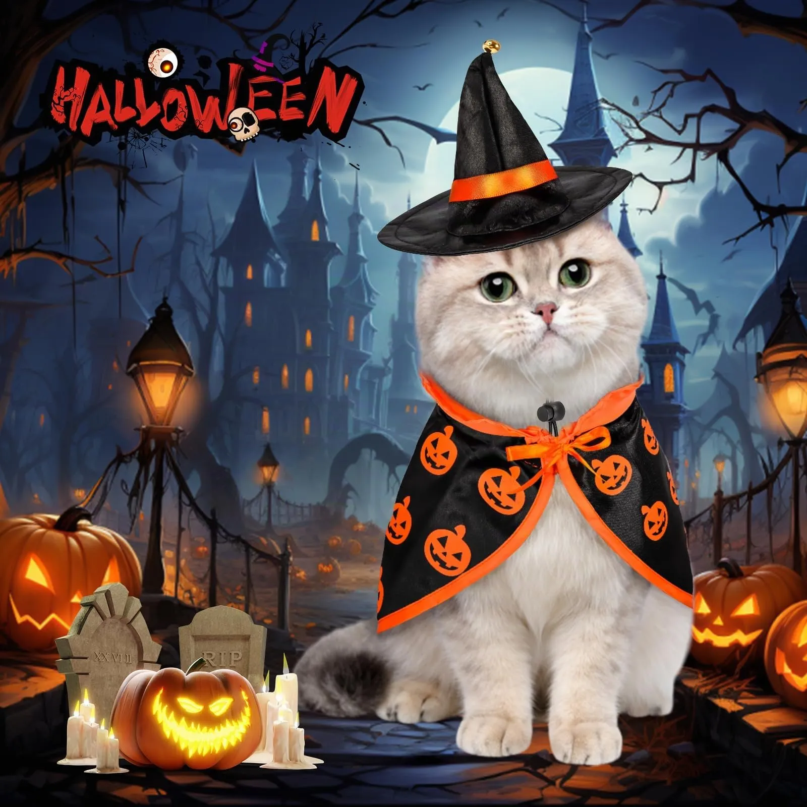 KufaerBeam Costume da Vampiro per Cani di Piccola Taglia e Gatti - immagine 7