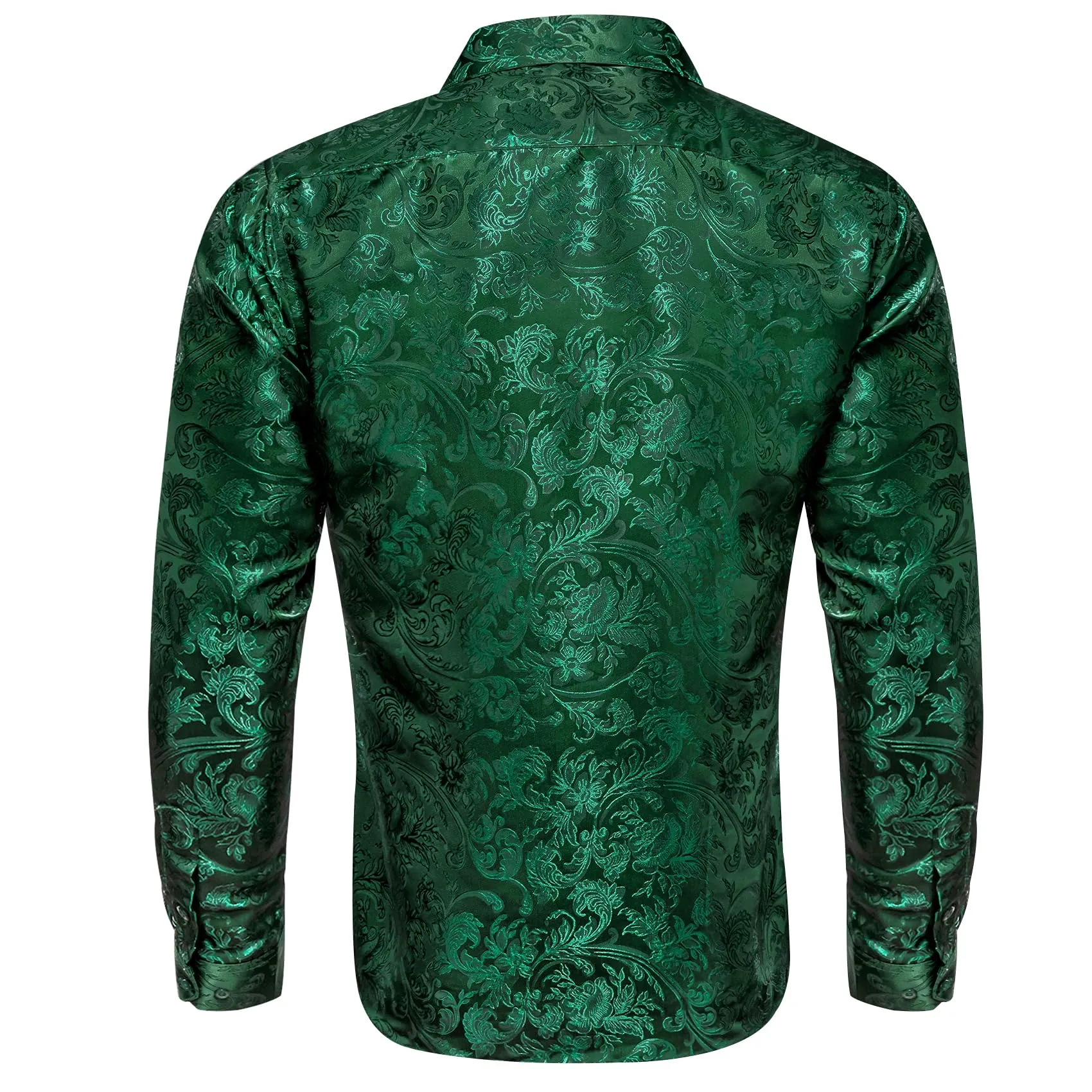 Barry.Wang Set Formale da Uomo 5 Pezzi con Gilet, Cravatta, Fazzoletto, Gemelli e Fermacravatta - Verde Smeraldo - XL - immagine 4