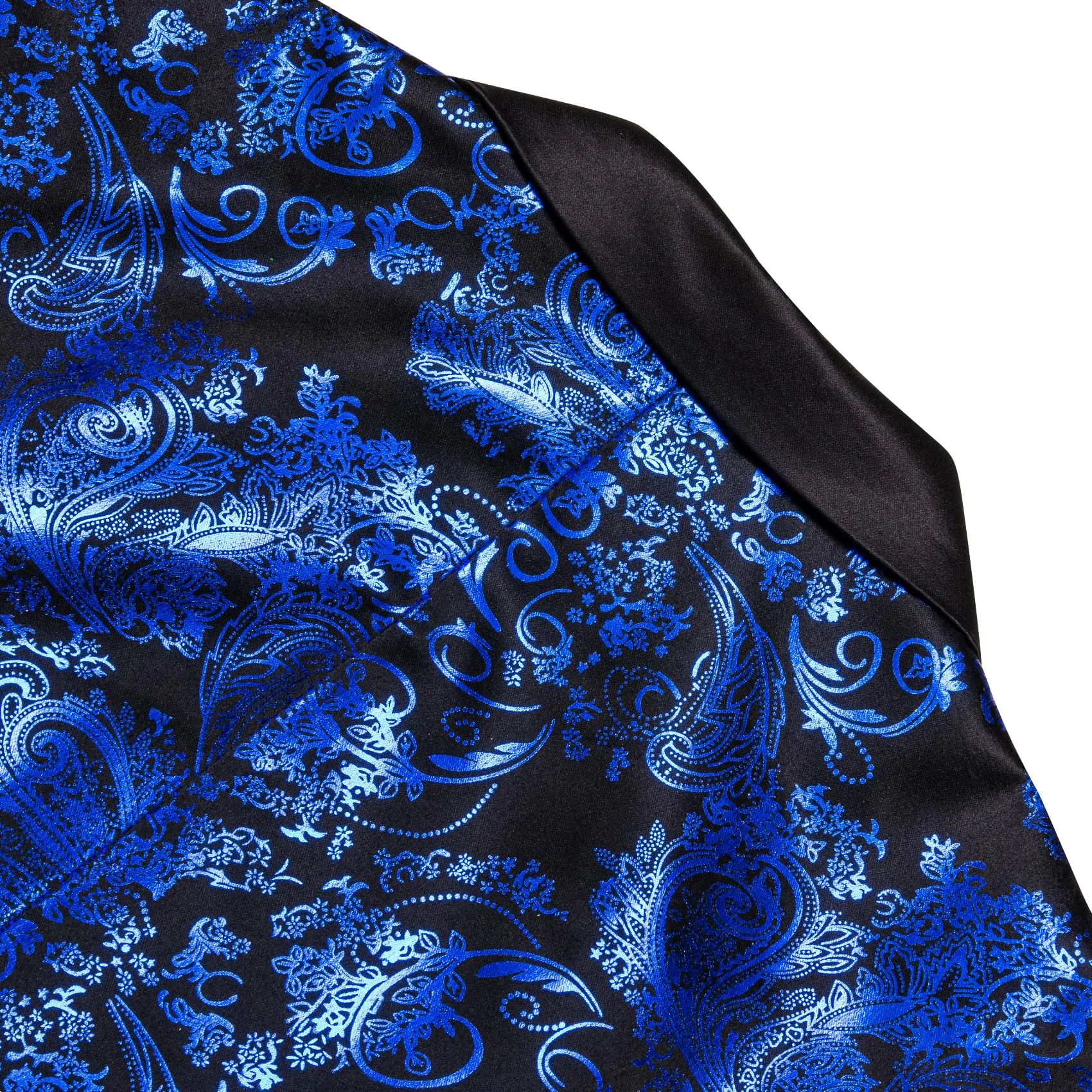 Barry.Wang Set Gilet Formali da Uomo con Motivo Cachemire, 5 Pezzi, Blu, M - immagine 5