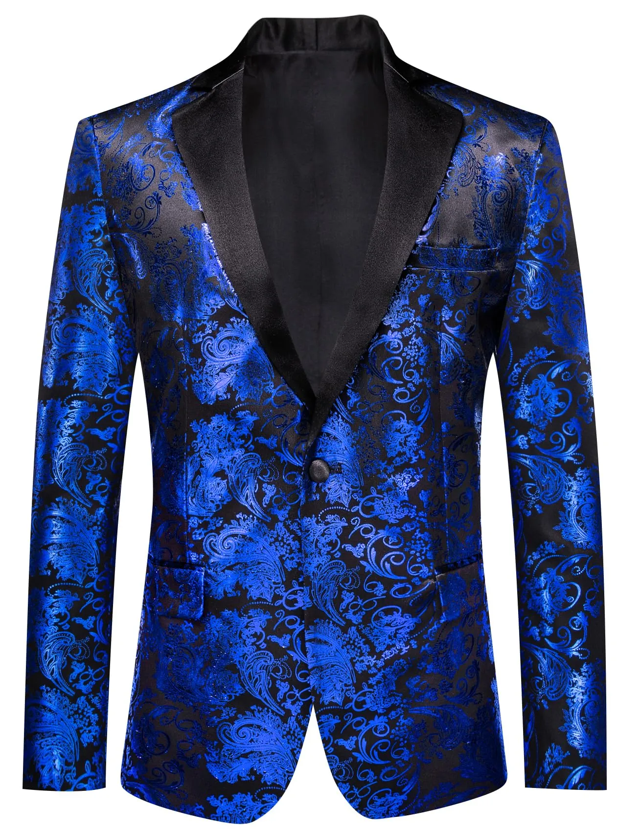 Barry.Wang Set Gilet Formali da Uomo con Motivo Cachemire, 5 Pezzi, Blu, M - immagine 7
