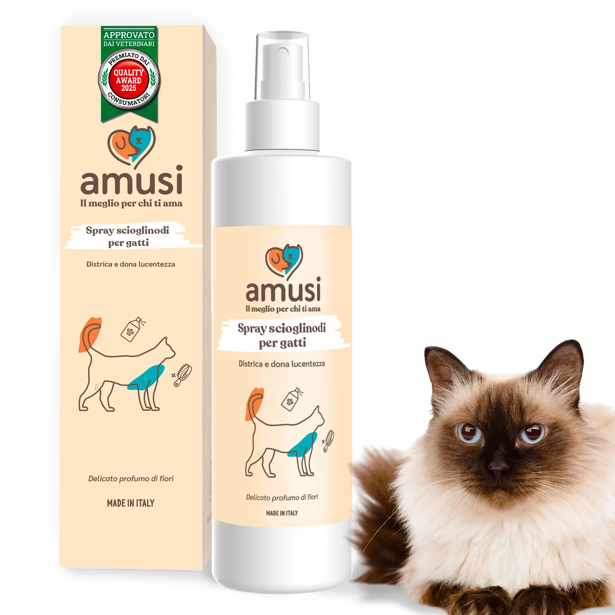 amusi Spray Sciogli Nodi per Gatti, 250 ml - immagine 1