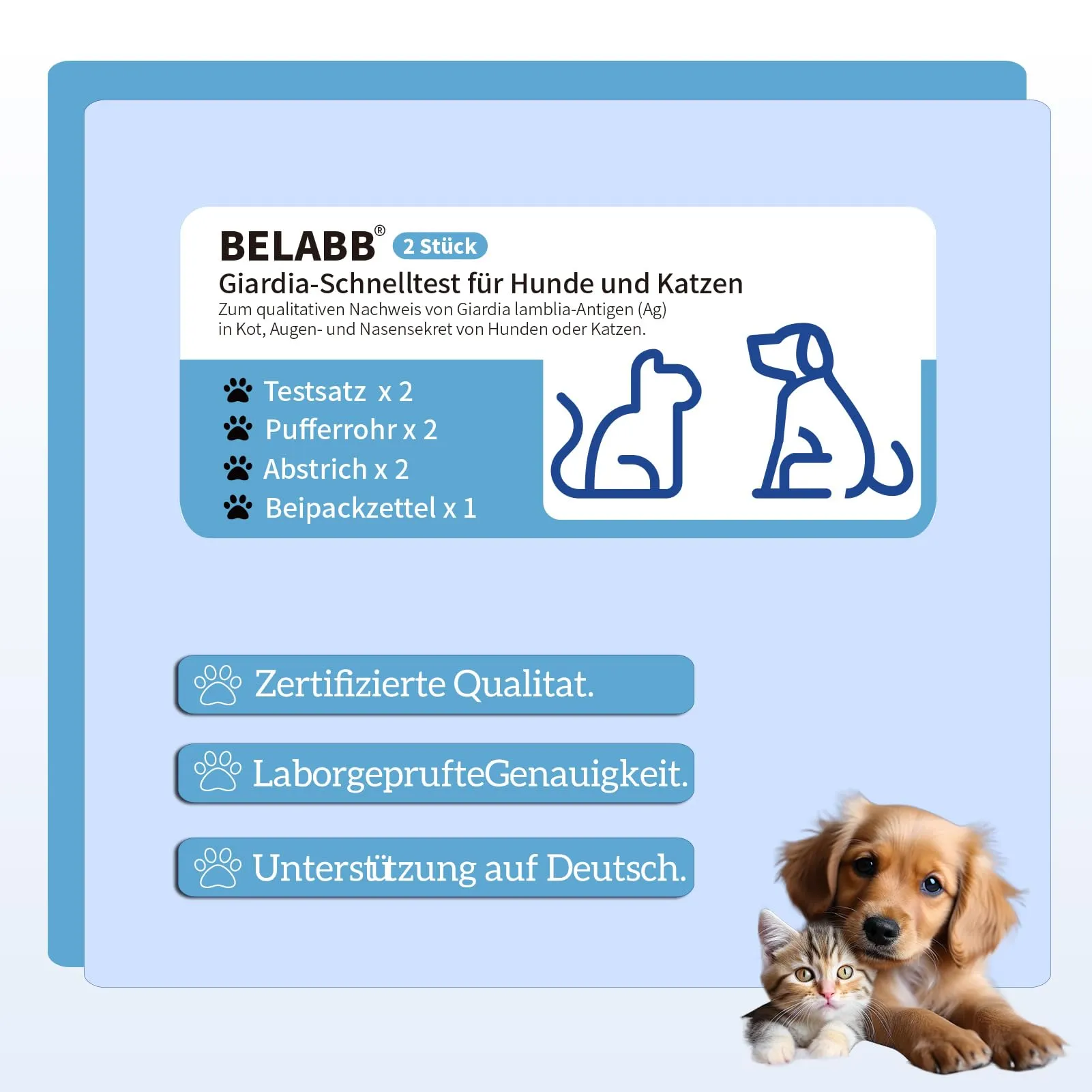 BELABB Test Rapido per Giardia per Cani e Gatti, 2 Pack - immagine 3