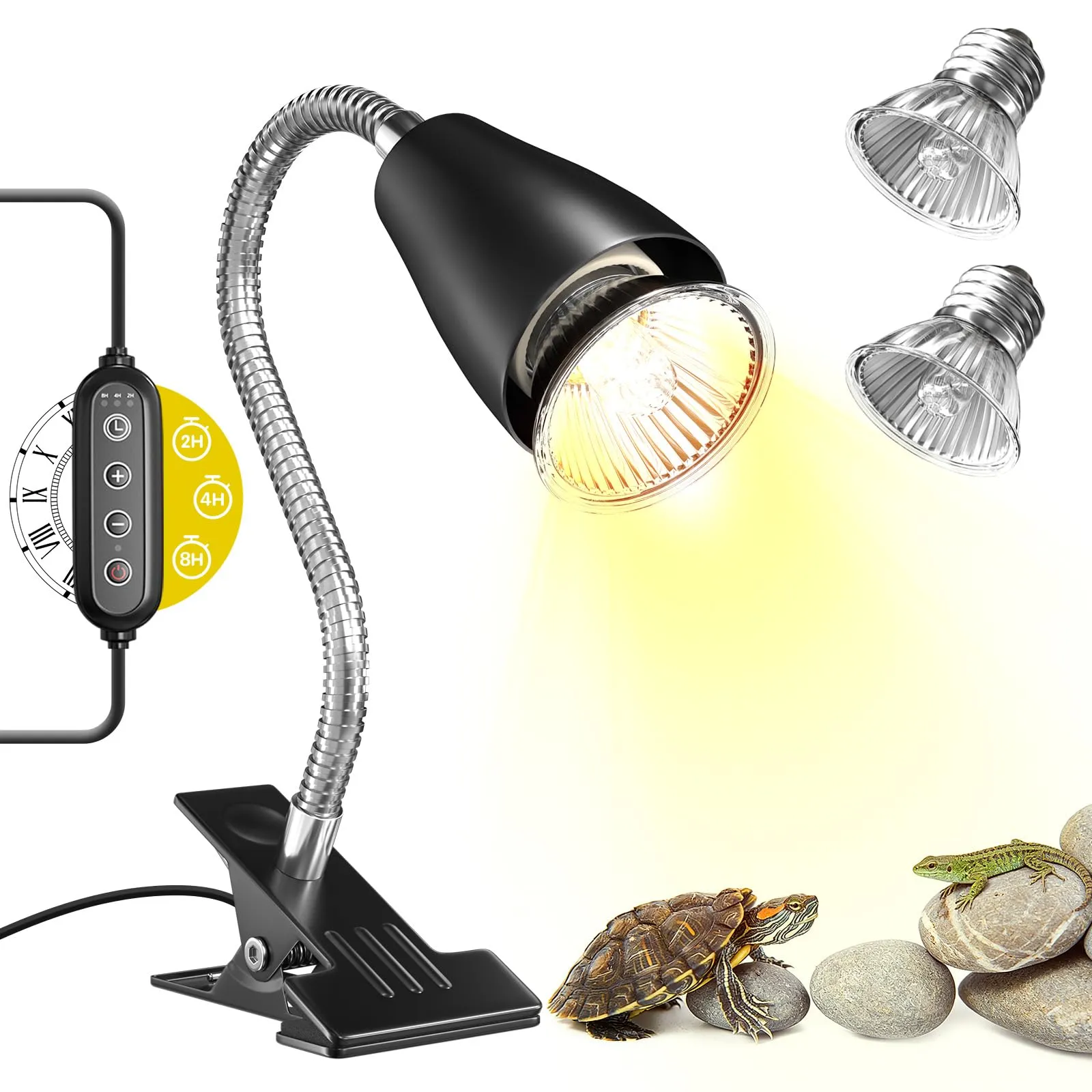GlowUp Lampada Riscaldante per Rettili E27 con Timer, 50W, 2 Pezzi - immagine 1