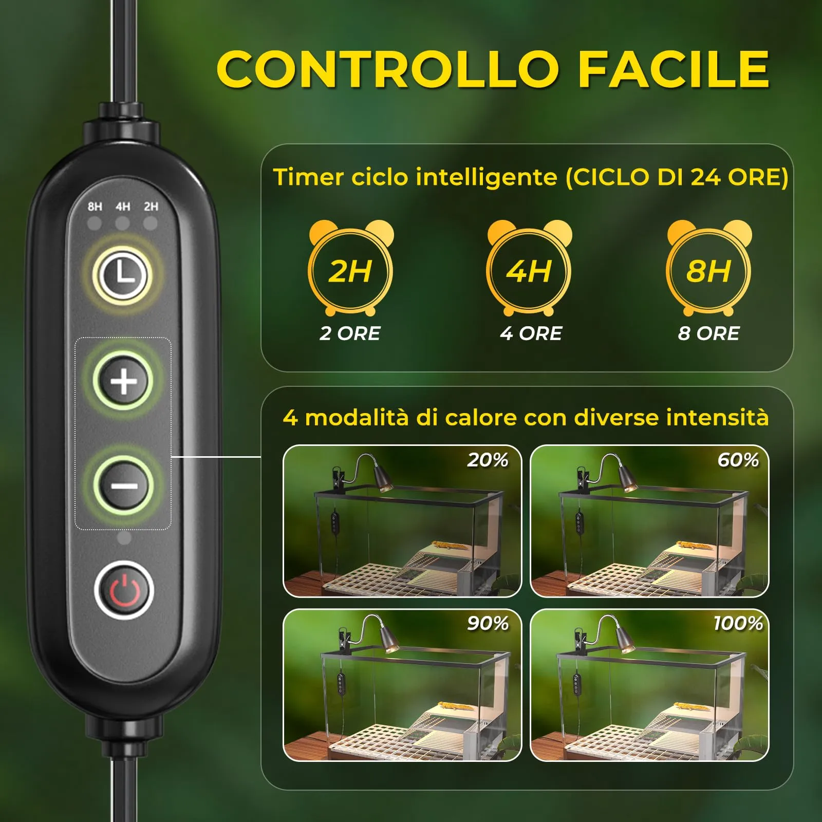 GlowUp Lampada Riscaldante per Rettili E27 con Timer, 50W, 2 Pezzi - immagine 2