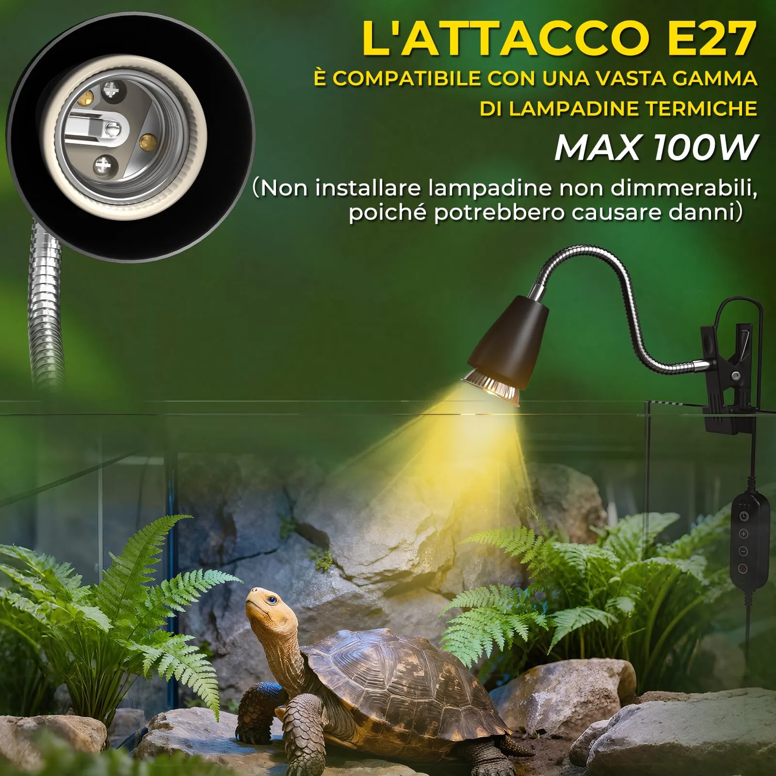 GlowUp Lampada Riscaldante per Rettili E27 con Timer, 50W, 2 Pezzi - immagine 4