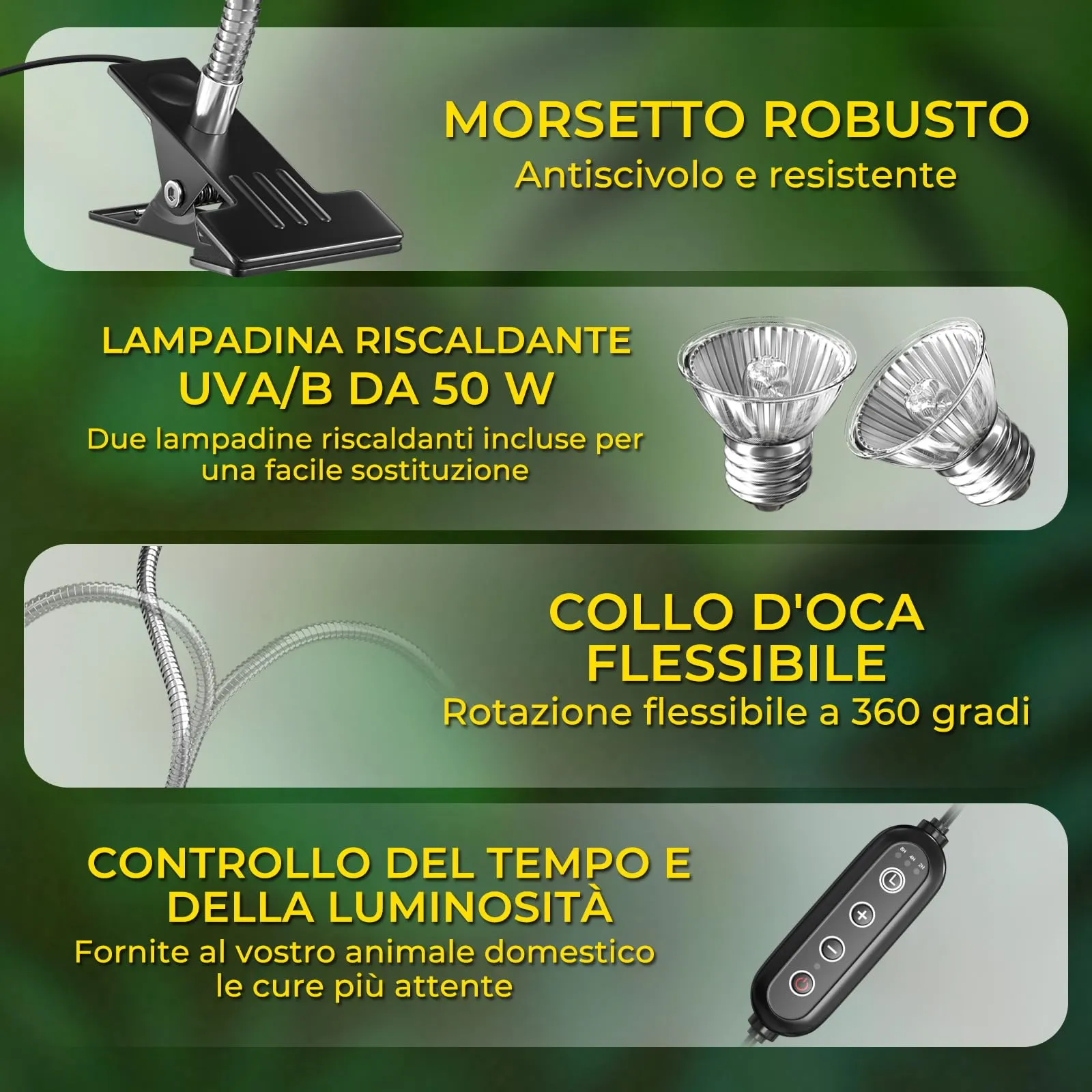 GlowUp Lampada Riscaldante per Rettili E27 con Timer, 50W, 2 Pezzi - immagine 5