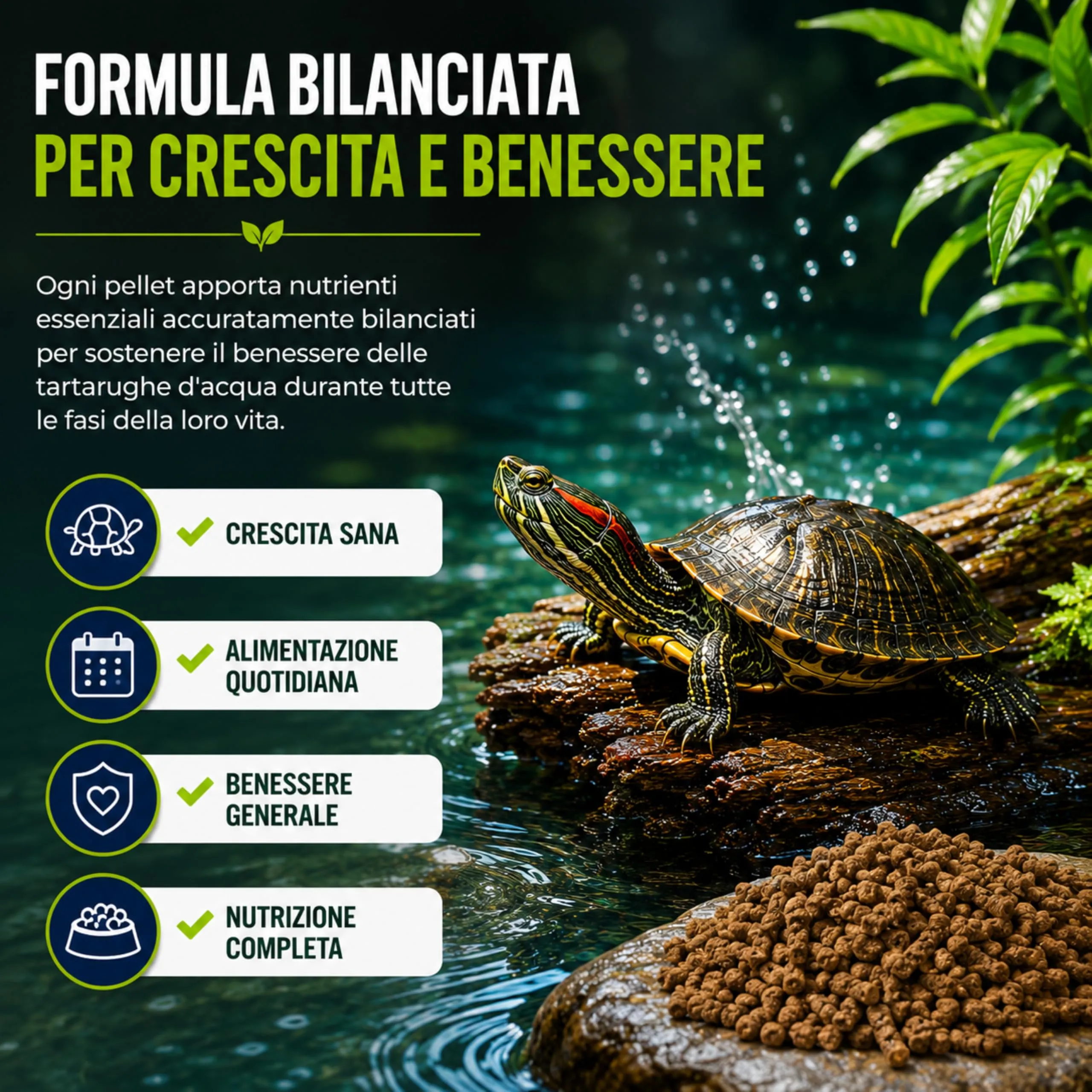 AGRI-CULTURA Mangime Completo per Tartarughe d'Acqua, Pellet Sticks con Vitamine, 400 g - immagine 3
