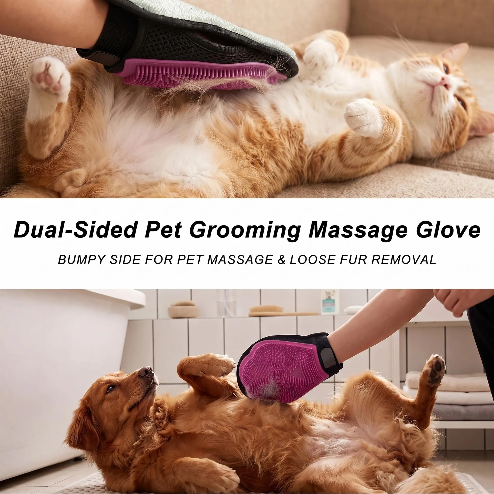 PawSailor Guanto Rimuovi Peli per Gatti e Cani, Rosa - immagine 4