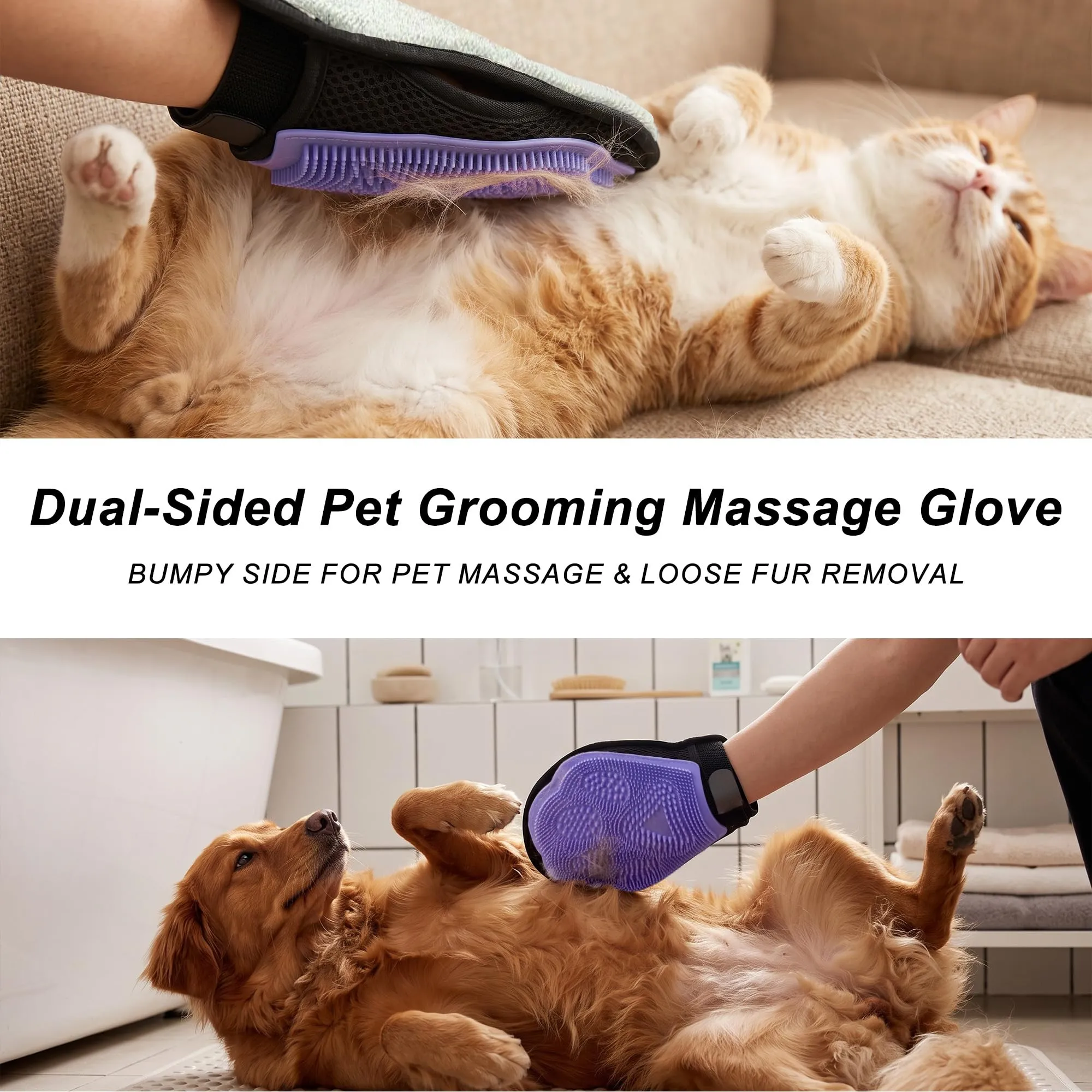 PawSailor Guanto Rimuovi Peli per Gatto e Cane, Viola - immagine 4
