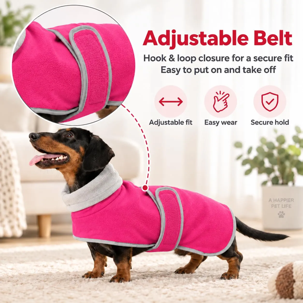 Morezi Cappotto Invernale per Cani con Pettorina, Rosa, XS - immagine 3