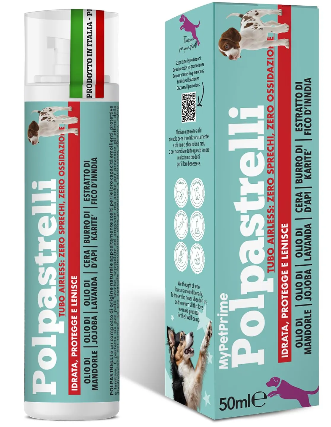 MyPetPrime Crema Polpastrelli e Naso per Cani Naturale, 50ml - immagine 1