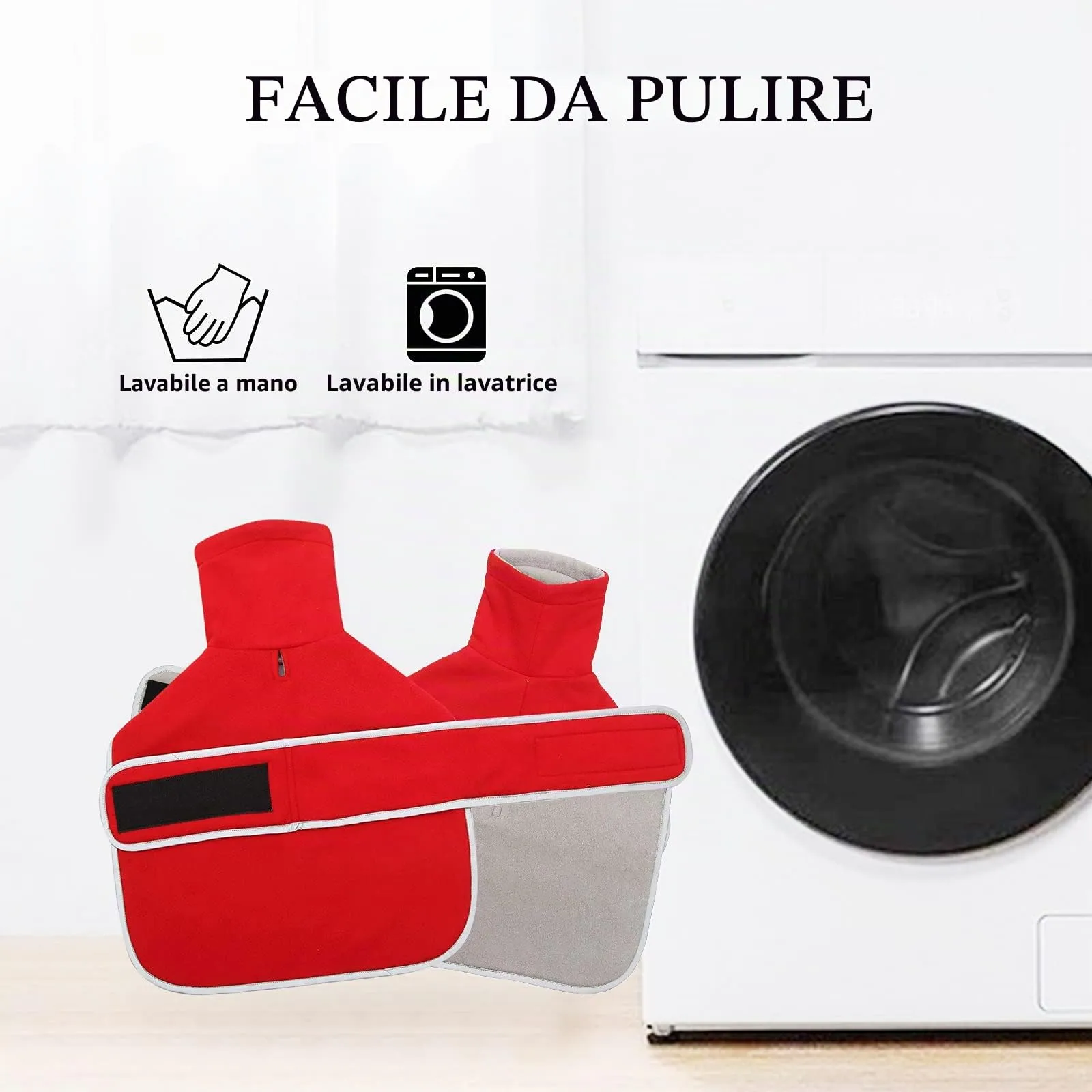 Morezi Cappotto Invernale con Pettorina per Cani, Rosso, S - immagine 5