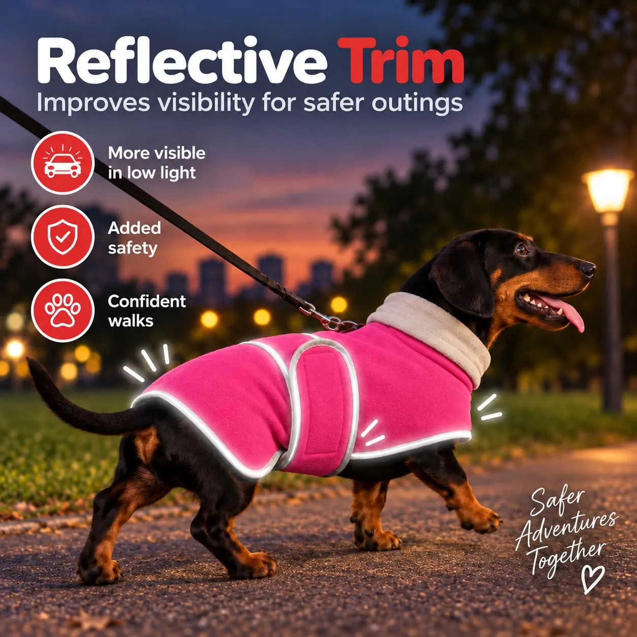 Morezi Cappotto Invernale con Pettorina per Cani, Rosa, S - immagine 4
