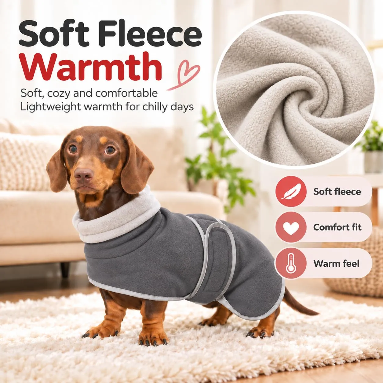 Morezi Cappotto Invernale per Cani con Pettorina - Grigio, L - immagine 2