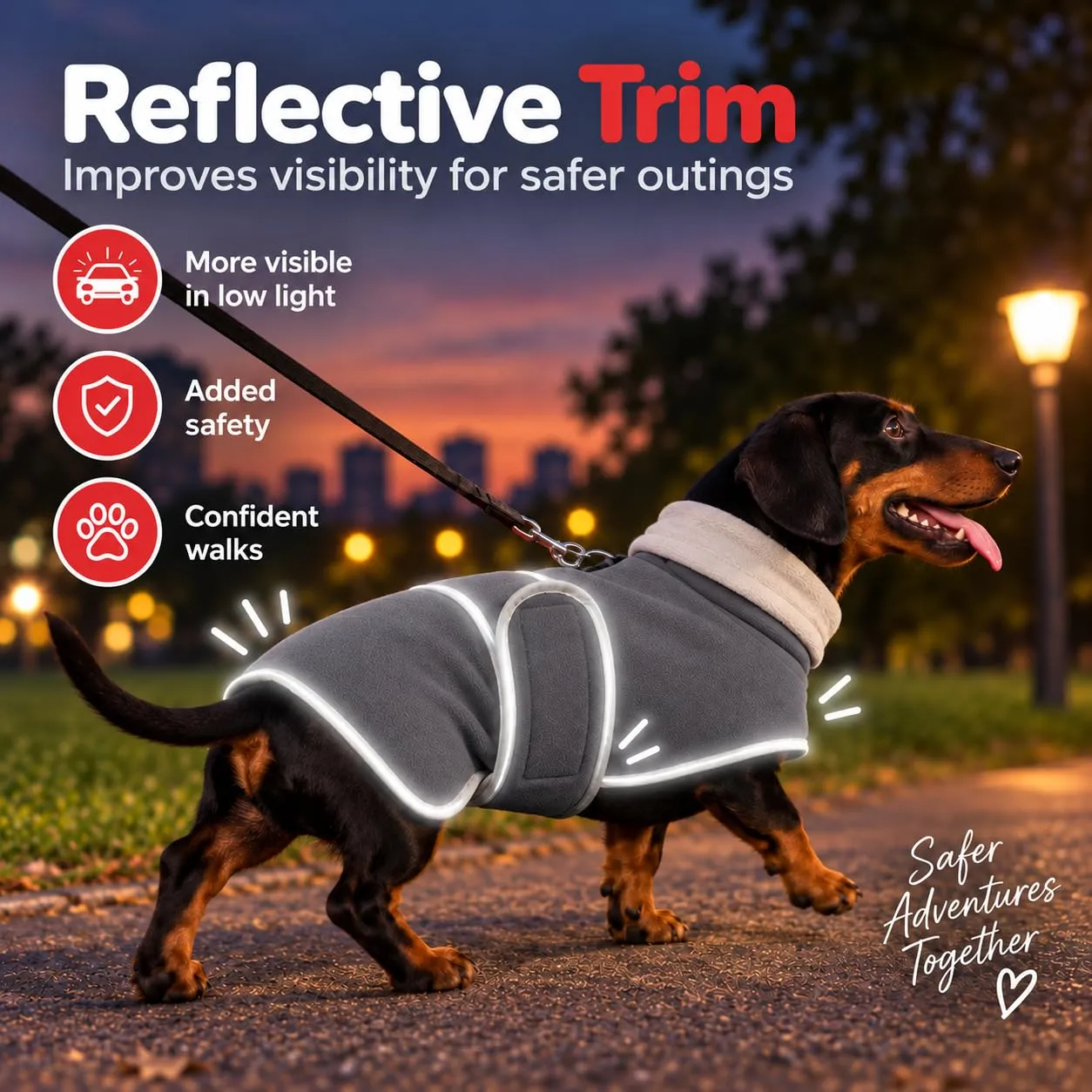 Morezi Cappotto Invernale per Cani con Pettorina - Grigio, L - immagine 4