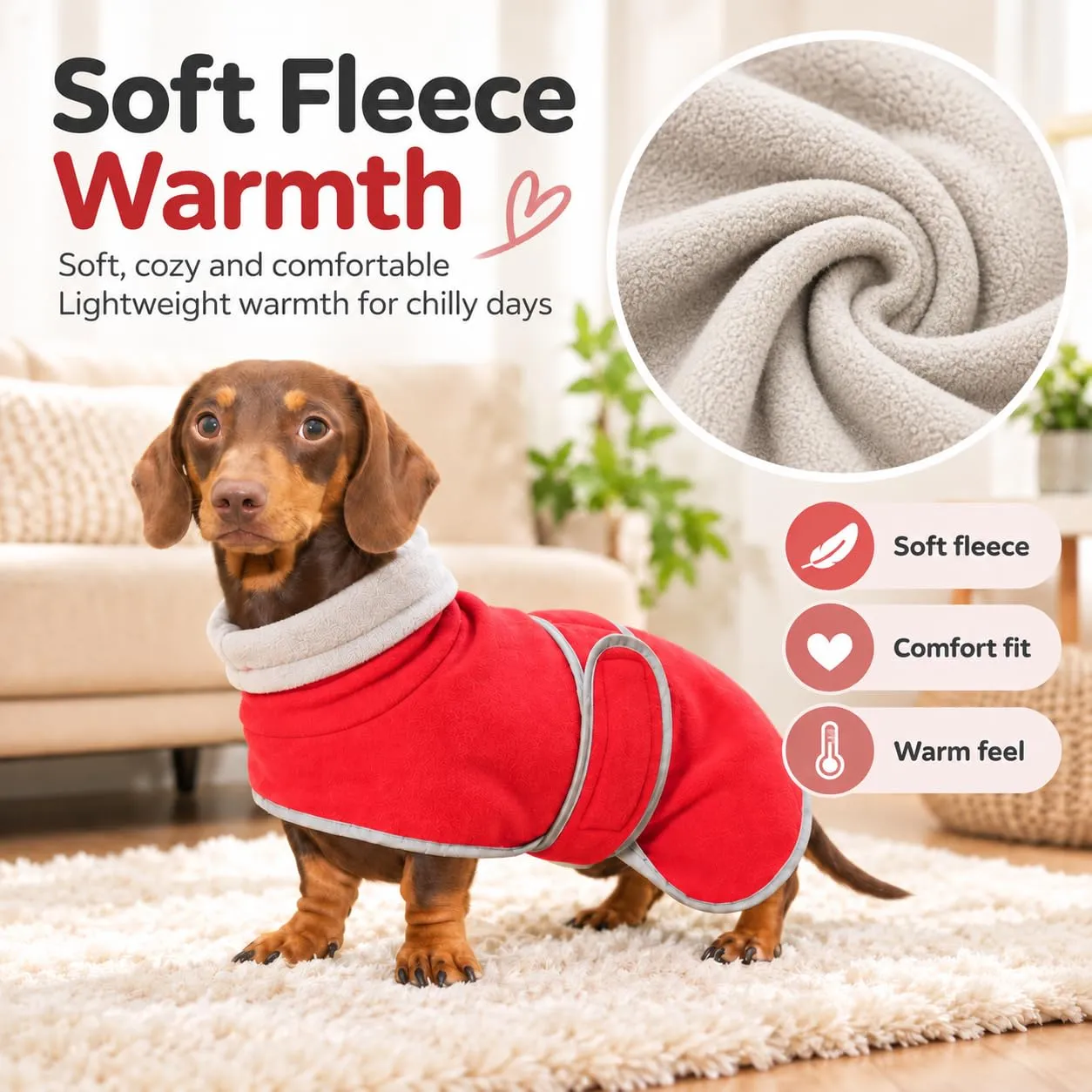 Morezi Giacca invernale per cani, rosso, XS - immagine 2