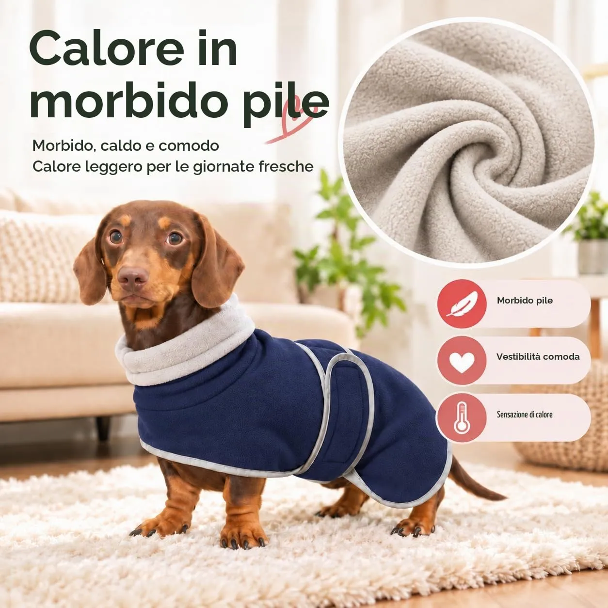 Morezi Cappotto Invernale per Cani con Pettorina, Navy, XS - immagine 2