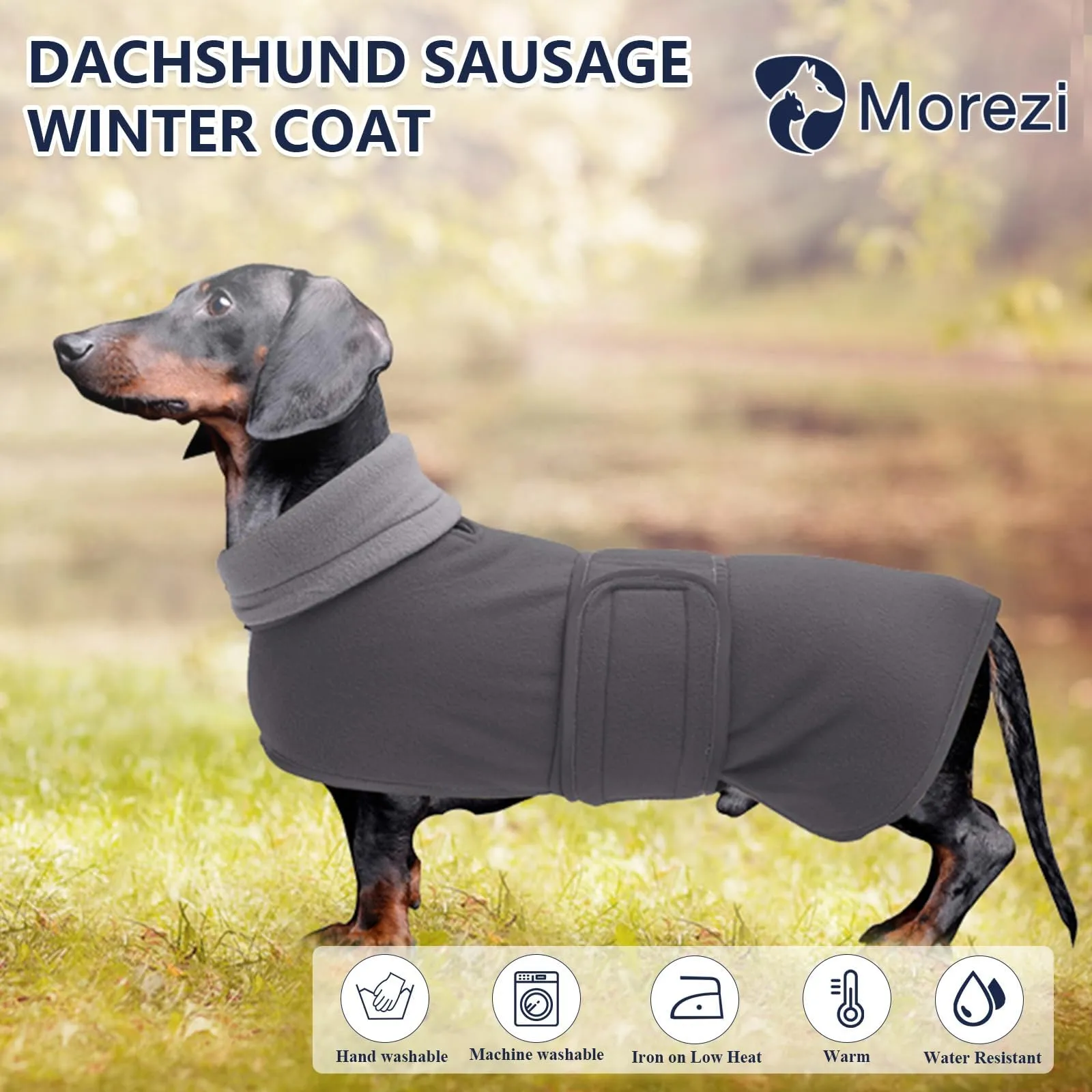 Morezi Cappotto Invernale per Cani con Pettorina, Grigio, XL - immagine 2