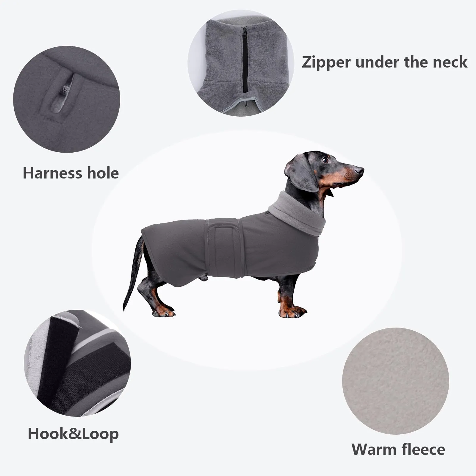 Morezi Cappotto Invernale per Cani con Pettorina, Grigio, XL - immagine 3
