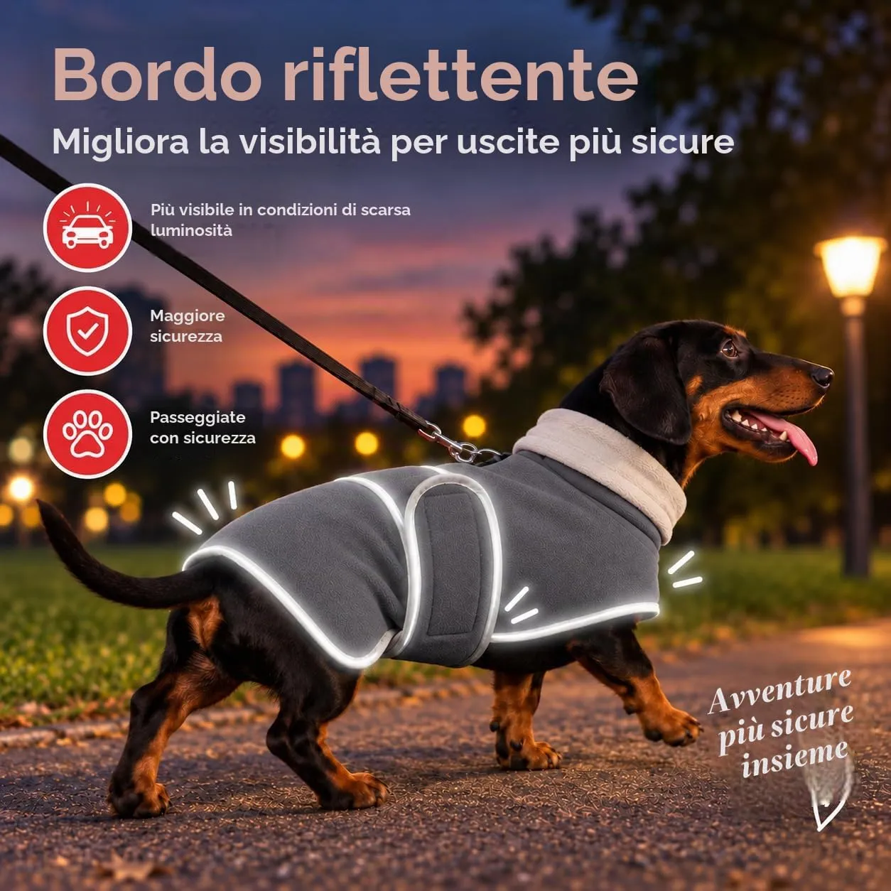 Morezi Cappotto Invernale per Cani con Pettorina - Grigio, M - immagine 4