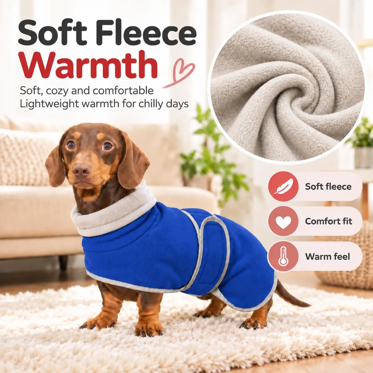 Morezi Cappotto Invernale con Pettorina per Cani, Blu, M - immagine 2