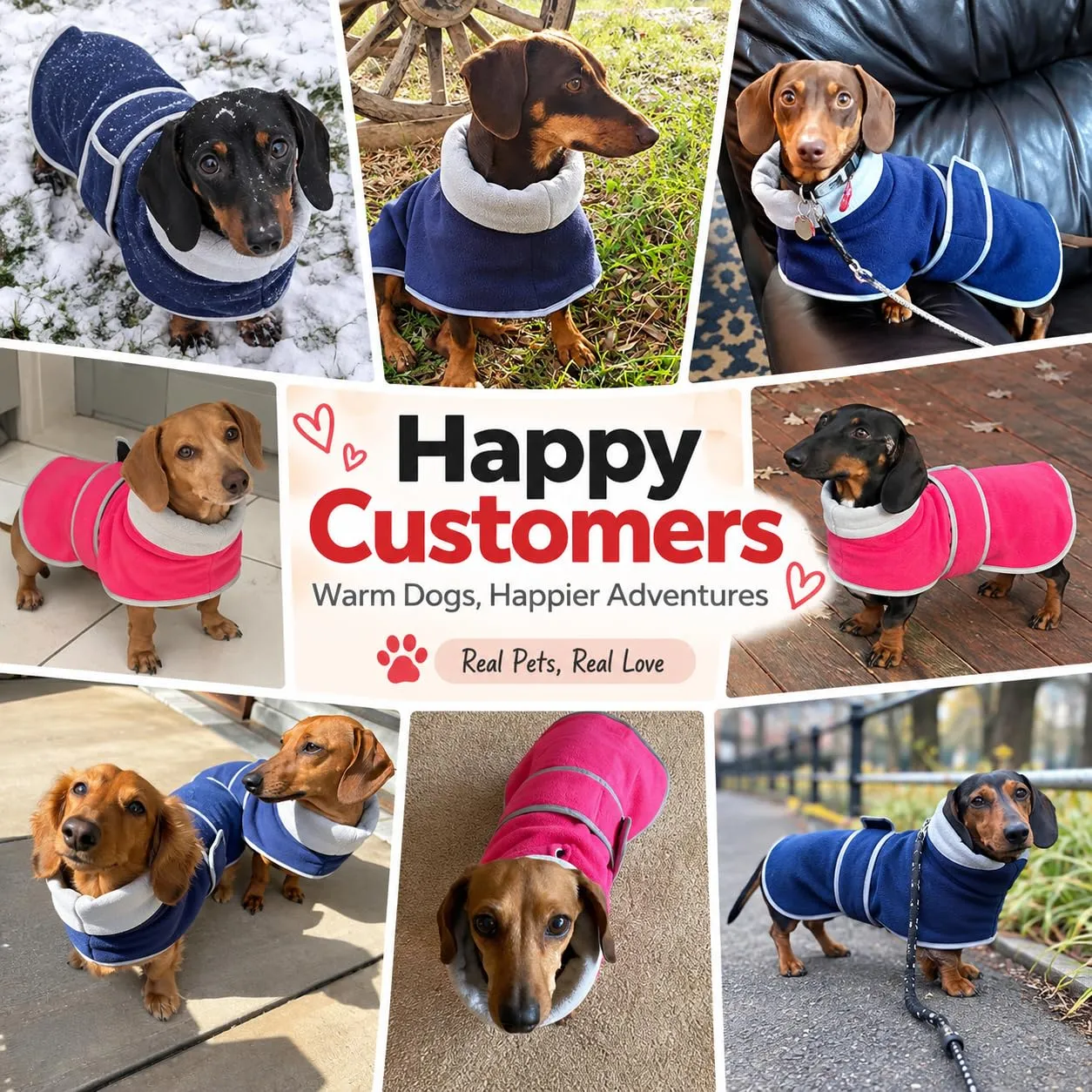 Morezi Cappotto Invernale con Pettorina per Cani, Blu, M - immagine 5