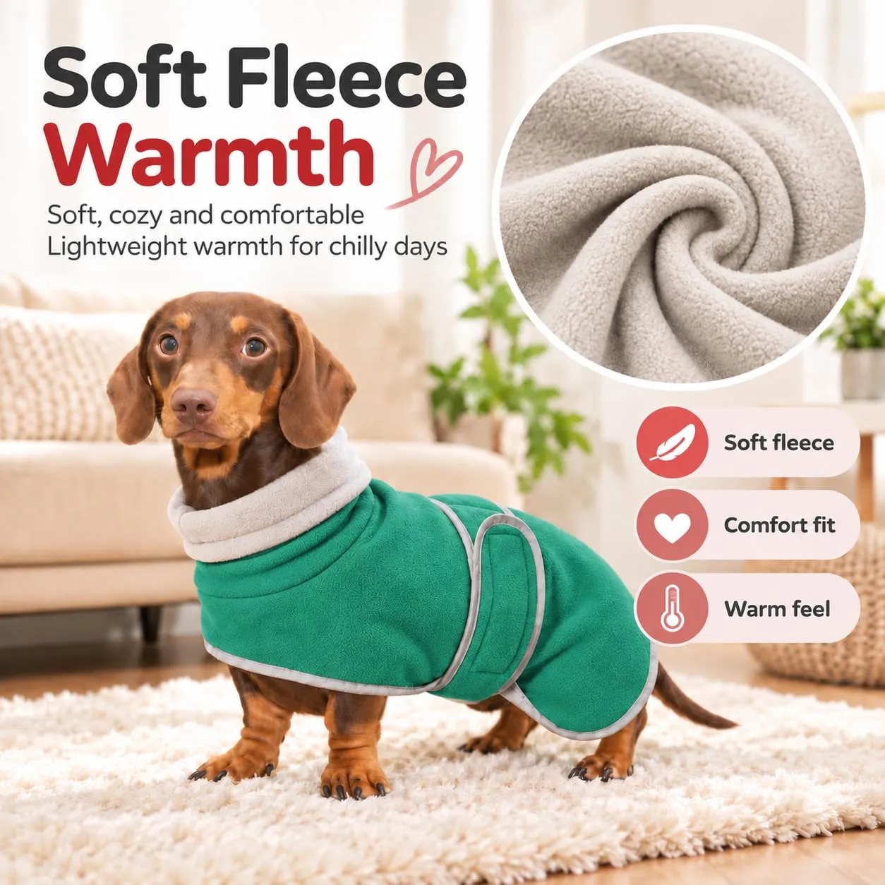 Morezi Cappotto Invernale con Pettorina per Cani, Verde, L - immagine 2