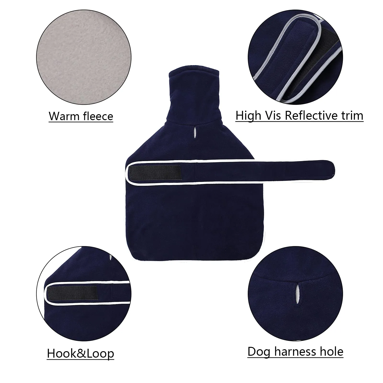 Morezi Cappotto Invernale per Cani con Pettorina, Navy, XL - immagine 3