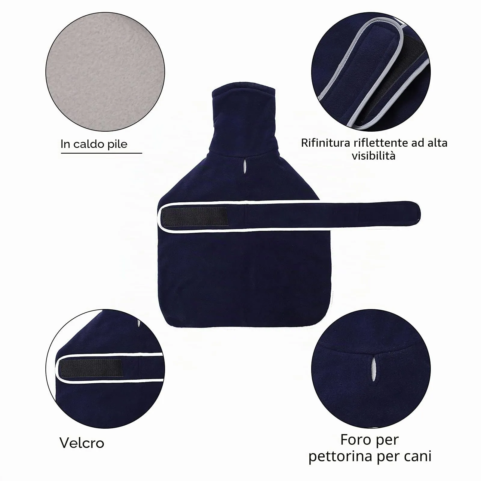 Morezi Cappotto Per Cani Con Pettorina Invernale per Teckel, Navy, S - immagine 3