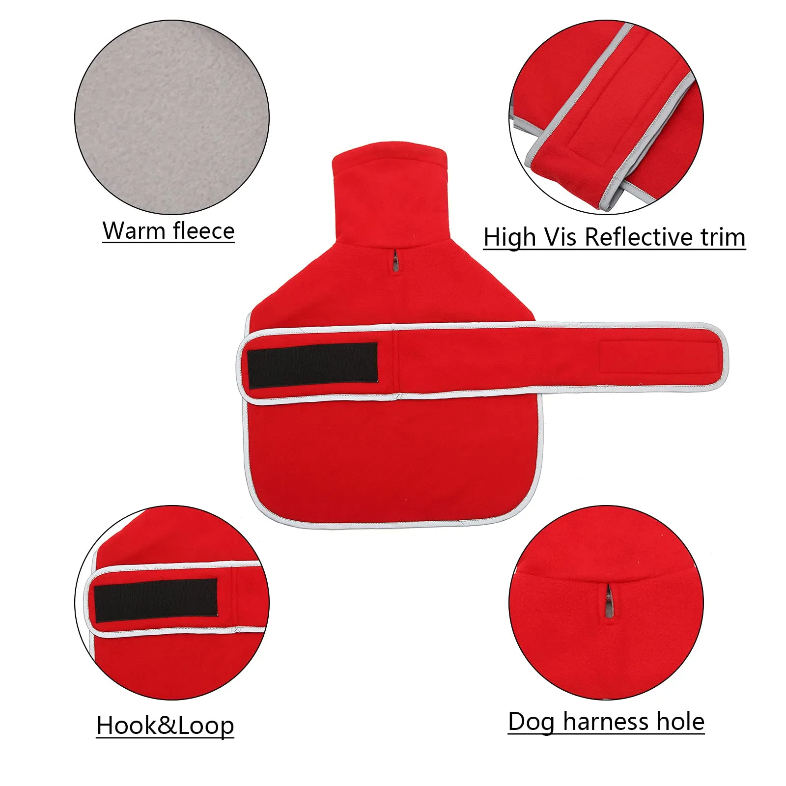 Morezi Cappotto Per Cani Con Pettorina Invernale per Teckel - Rosso - L - immagine 3