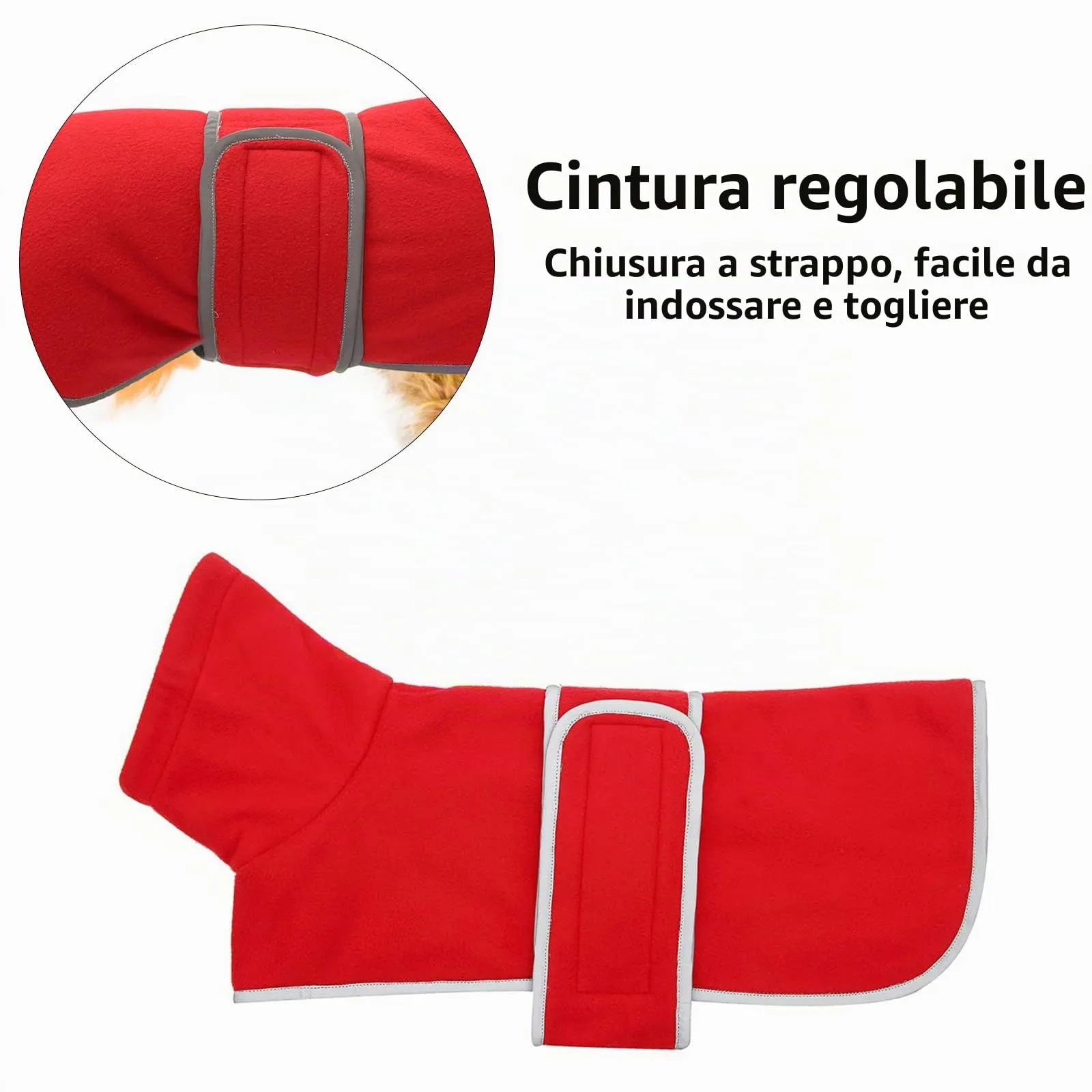 Morezi Cappotto Per Cani Con Pettorina Invernale per Teckel - Rosso - L - immagine 4