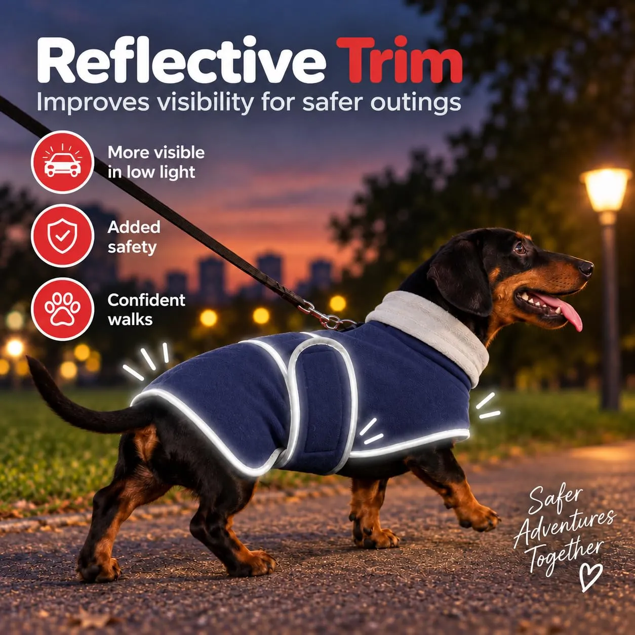 Morezi Cappotto Per Cani Con Pettorina Invernale Per Teckel, Navy, M - immagine 4