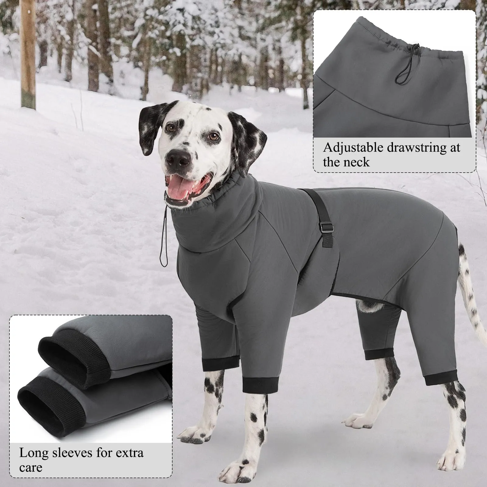 Cyponpy Cappotto Cane Riflettente Giubbotto Caldo in Pile Grey XXS - immagine 5