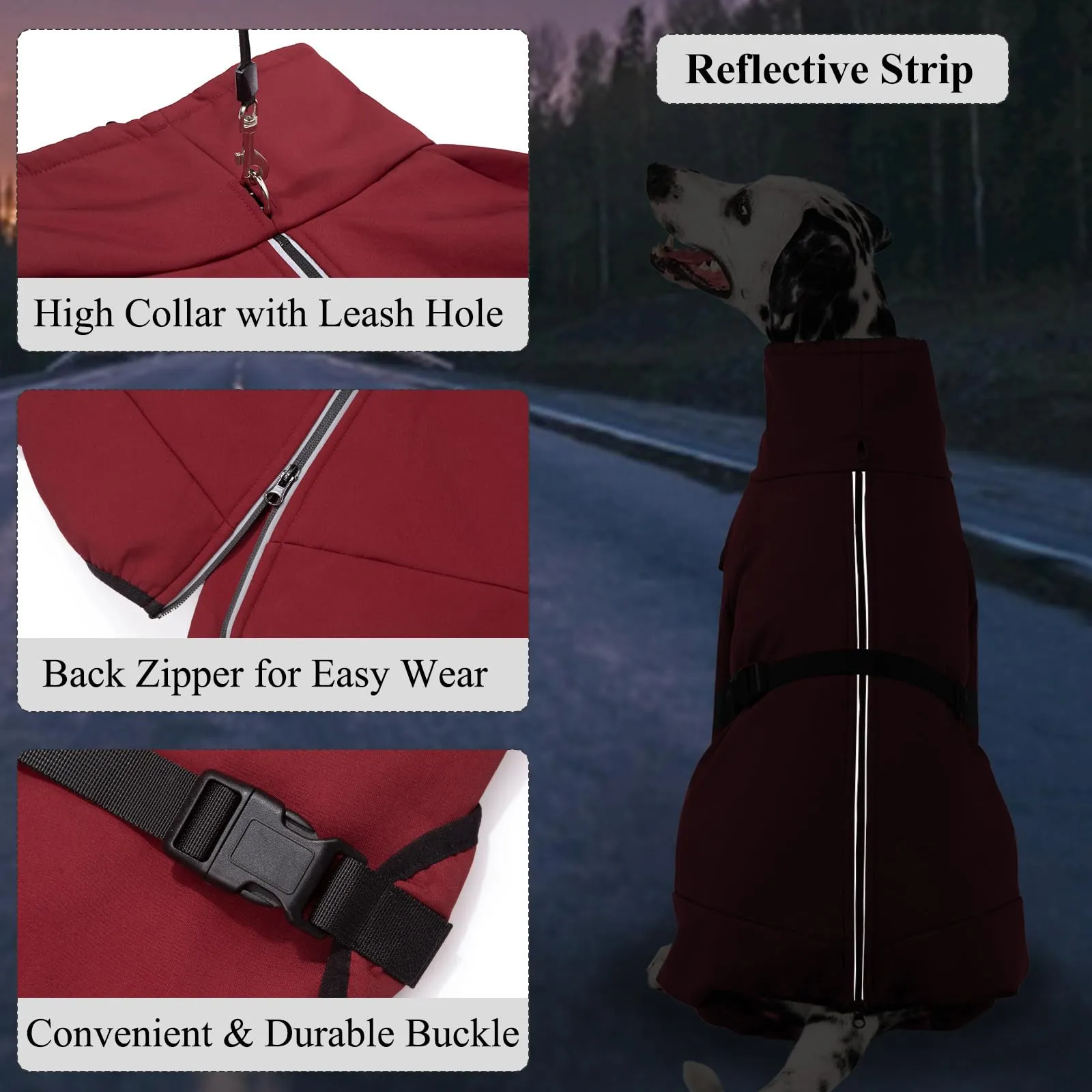 Cyponpy Cappotto Cane Riflettente Giubbotto Caldo in Pile - immagine 4