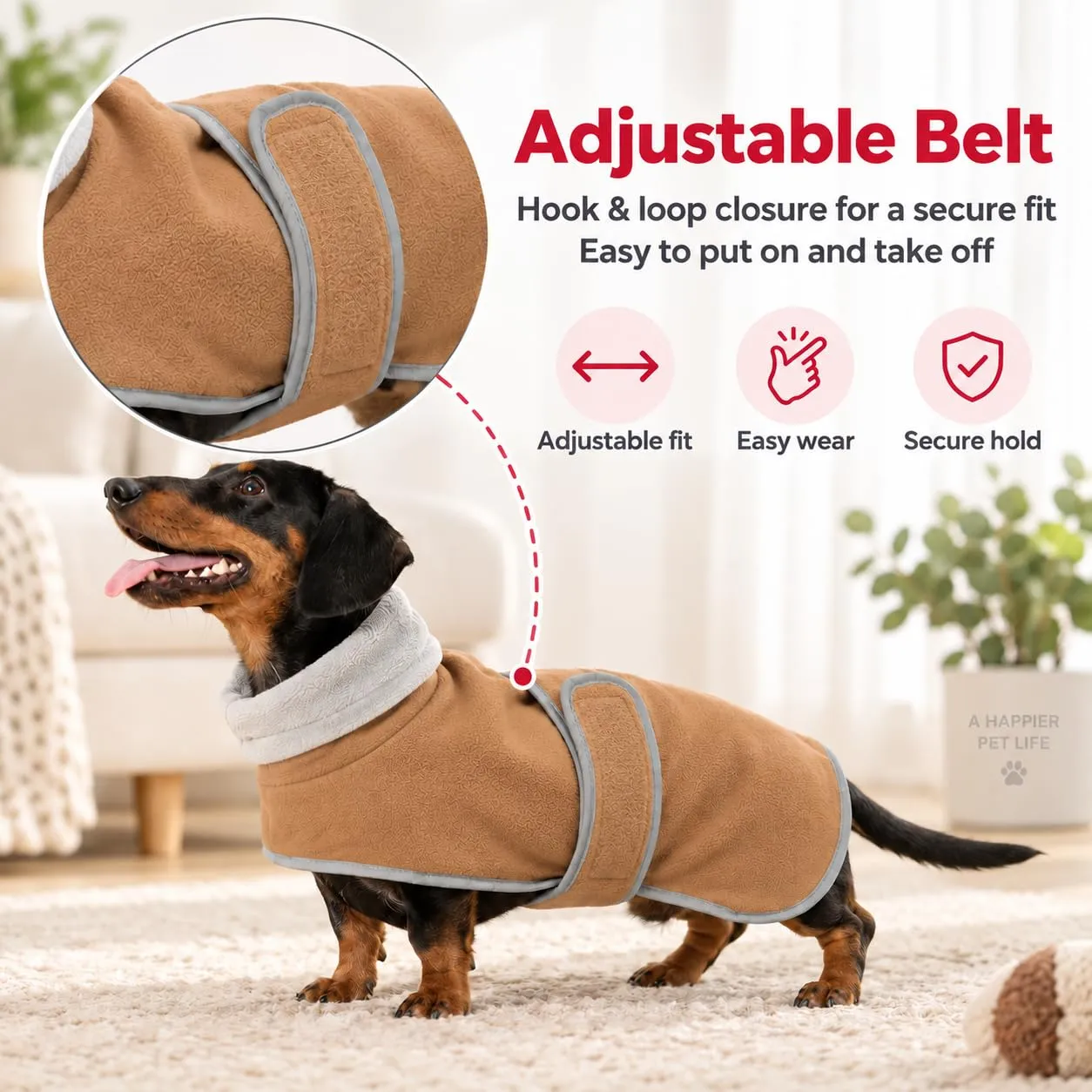 Morezi Abbigliamento Invernale per Cani in Pile di Lana, Marrone, XS - immagine 3
