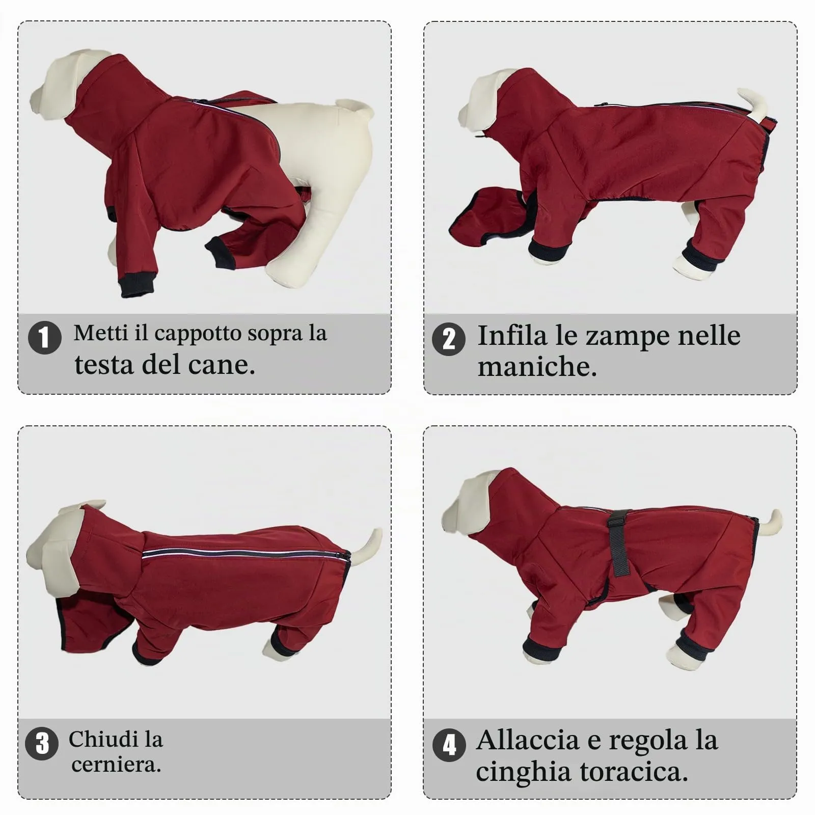 Cyponpy Cappotto Impermeabile per Cani con Fodera in Pile e Strisce Riflettenti - immagine 7