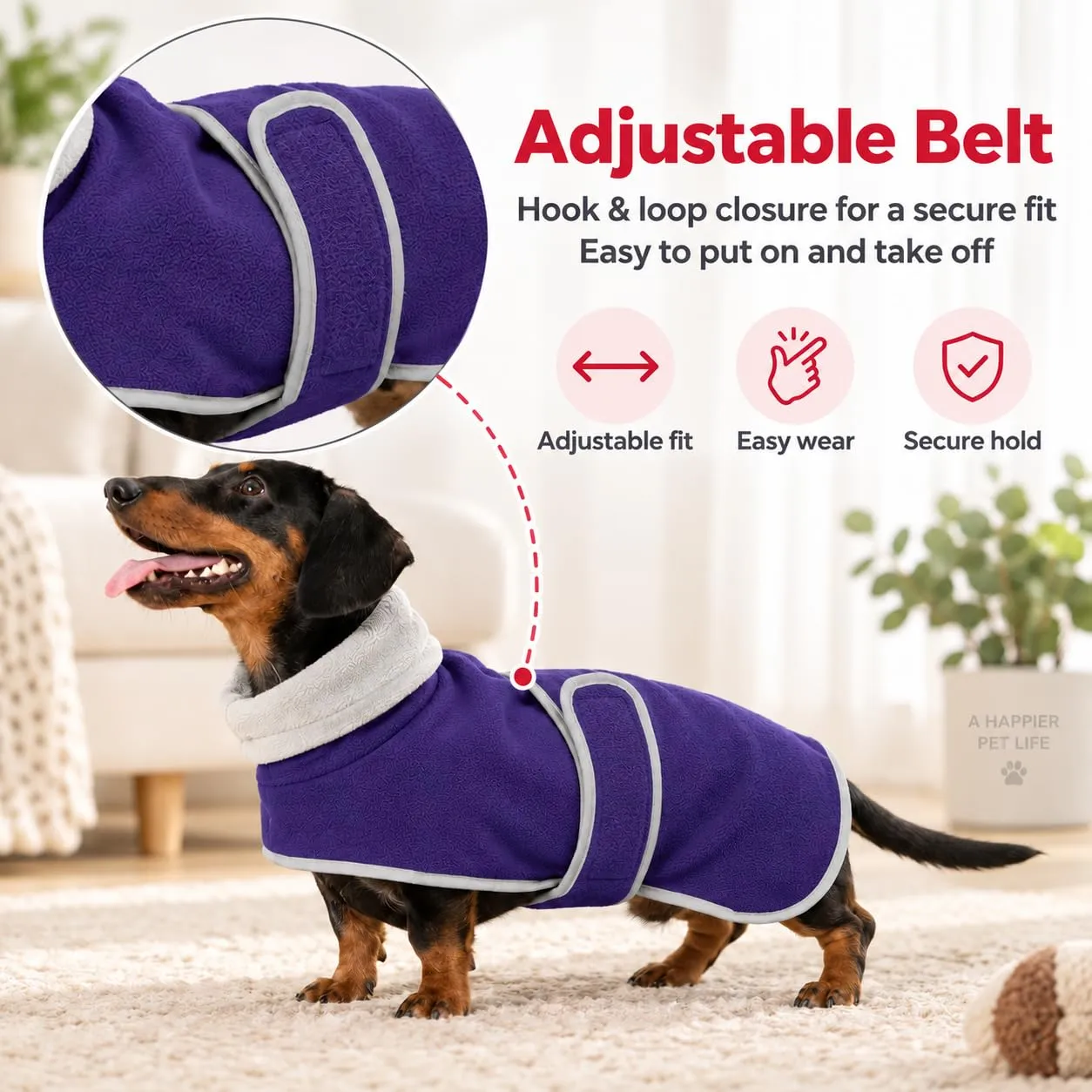 Morezi Abbigliamento Invernale per Cani in Pile di Lana, Morado, S - immagine 3
