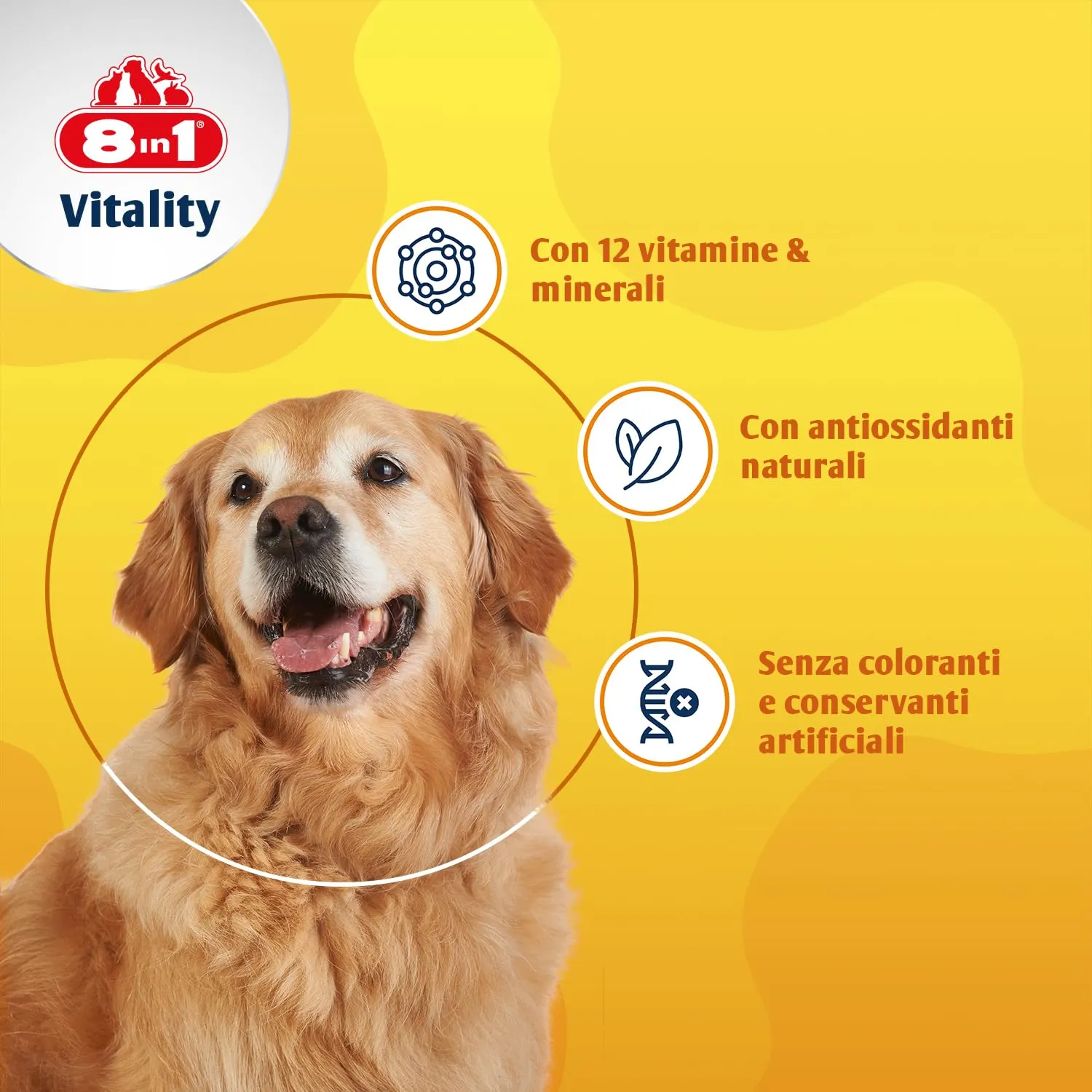8in1 Vitamine per Cani Senior - Integratore Multivitaminico, 70 Compresse - immagine 3