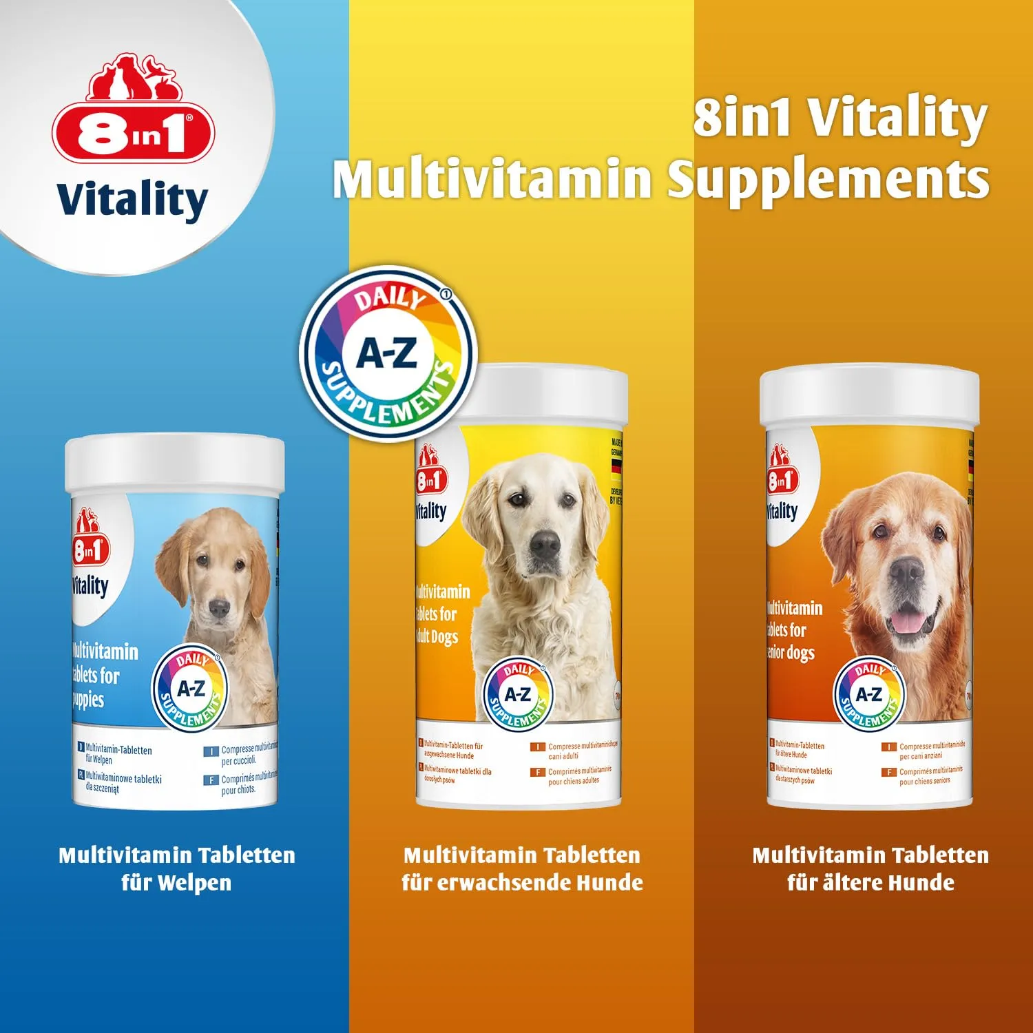 8in1 Vitamine per Cani Senior - Integratore Multivitaminico, 70 Compresse - immagine 7