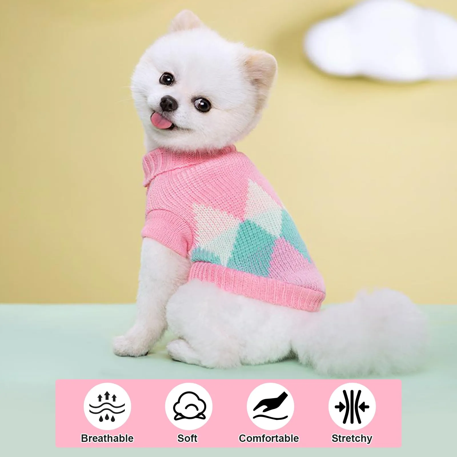 Vixpyzz Maglione a maglia per cani di piccola taglia, autunno inverno - immagine 4