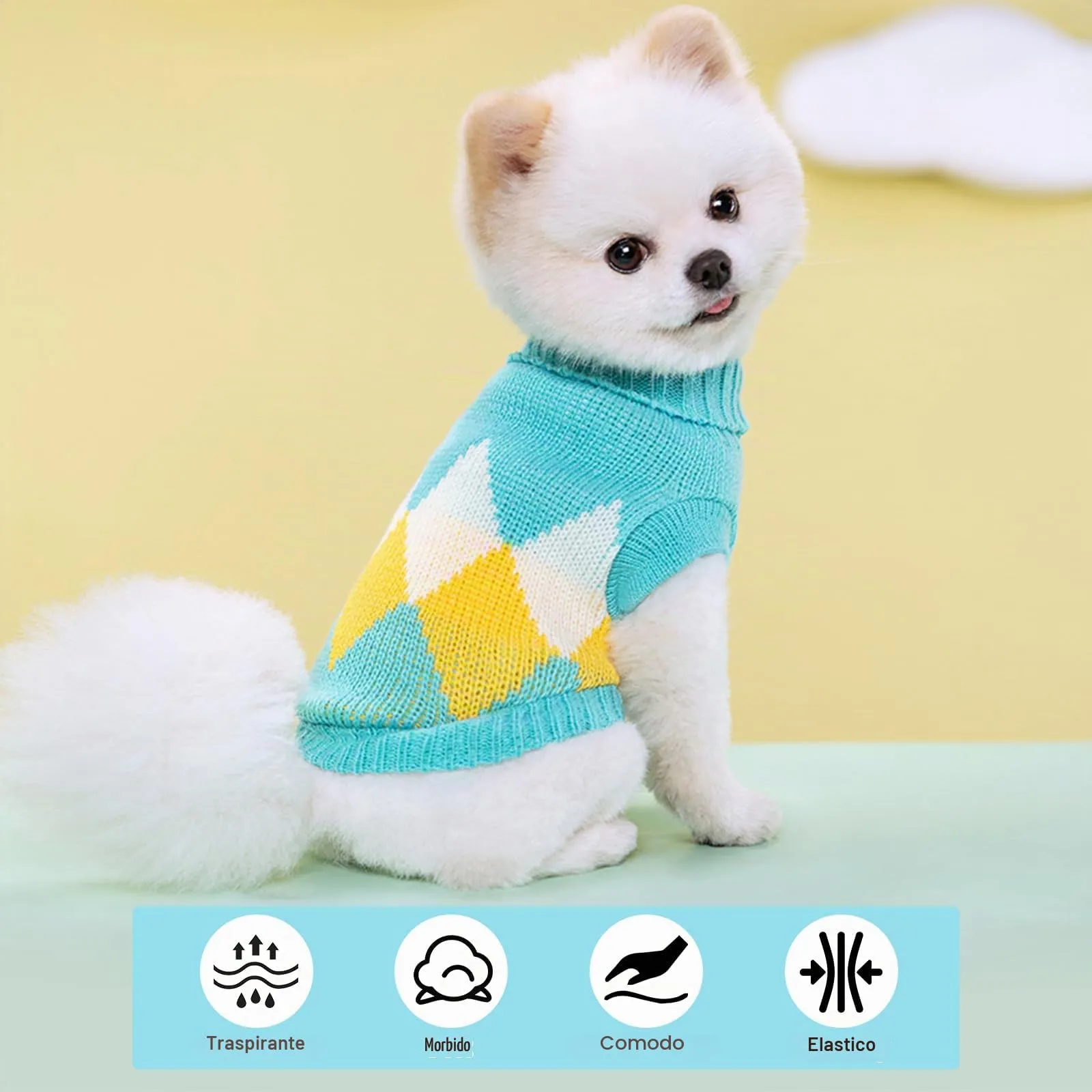 Vixpyzz Maglione Lavorato a Maglia per Cani di Piccola Taglia e Gatti, XX-Small, Blu - immagine 4