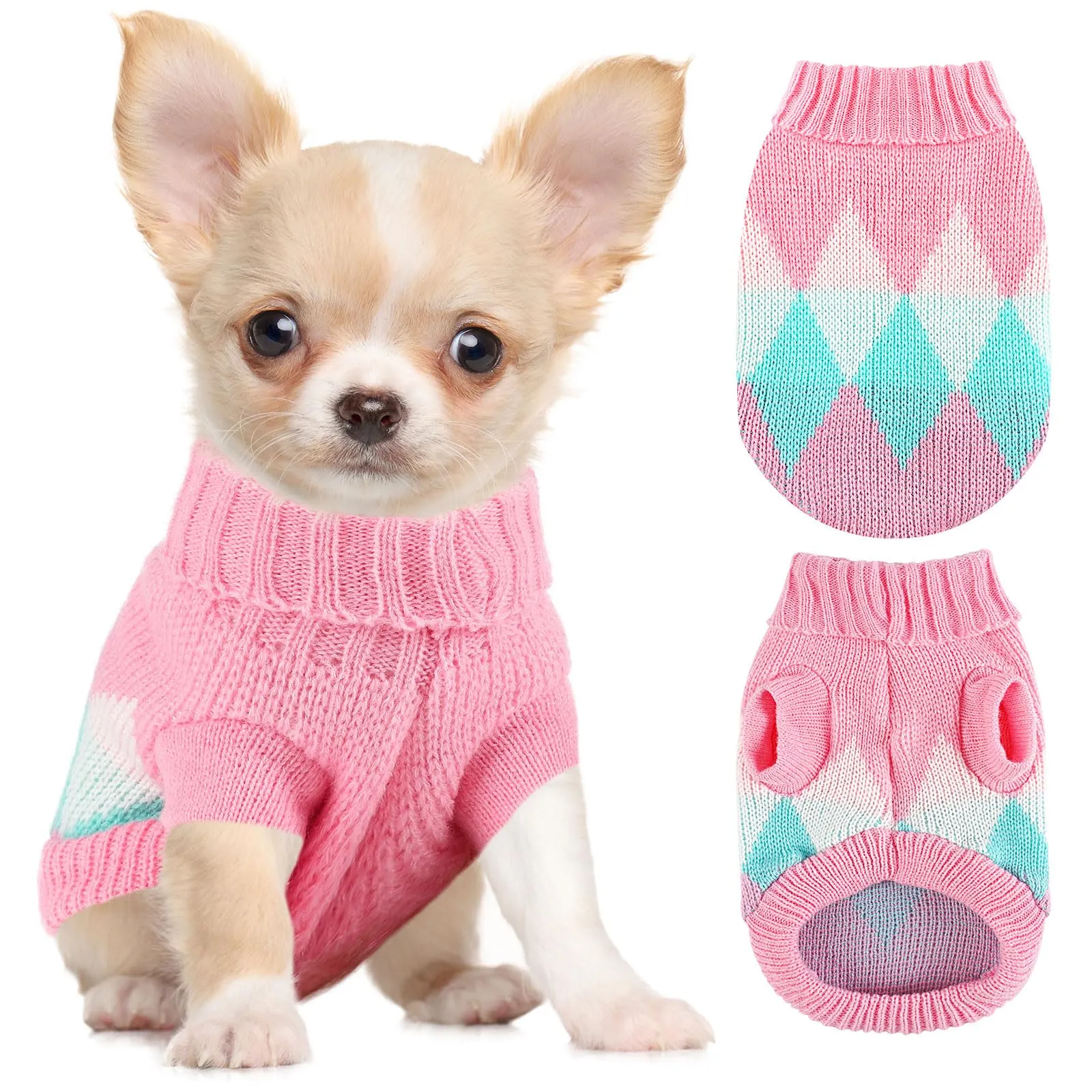 Vixpyzz Maglione per cani, XX-Small, lavorato a maglia, autunno e inverno - immagine 1