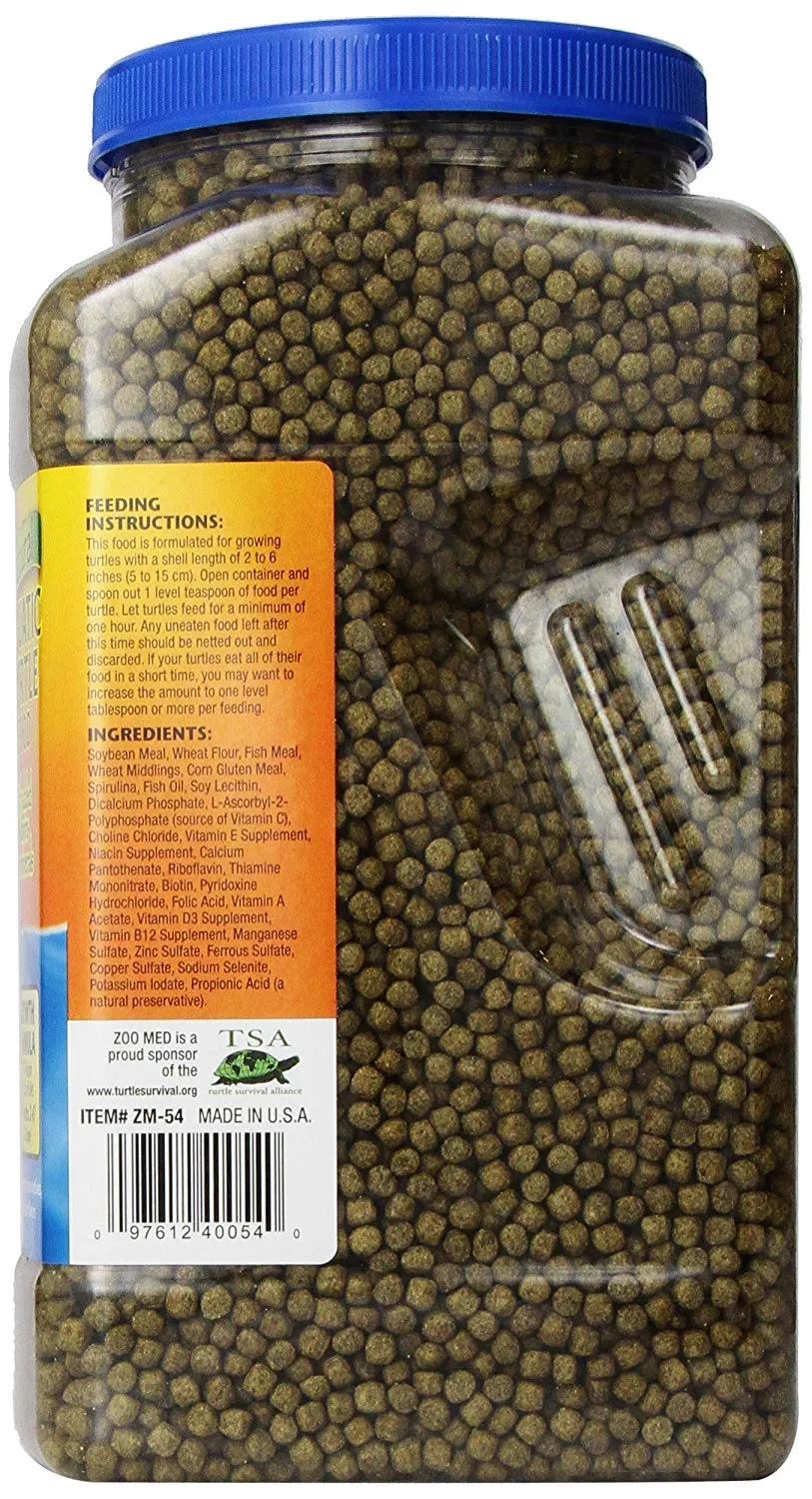 Zoo Med Natural Aquatic Turtle Growth Food, 4.8 mm Floating Pellets, 1.53 kg - immagine 2