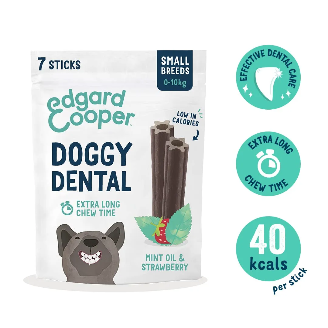 Edgard & Cooper Snack Dentali per Cane, Menta e Fragola, Piccolo, 8x7 Bastoncini - immagine 2