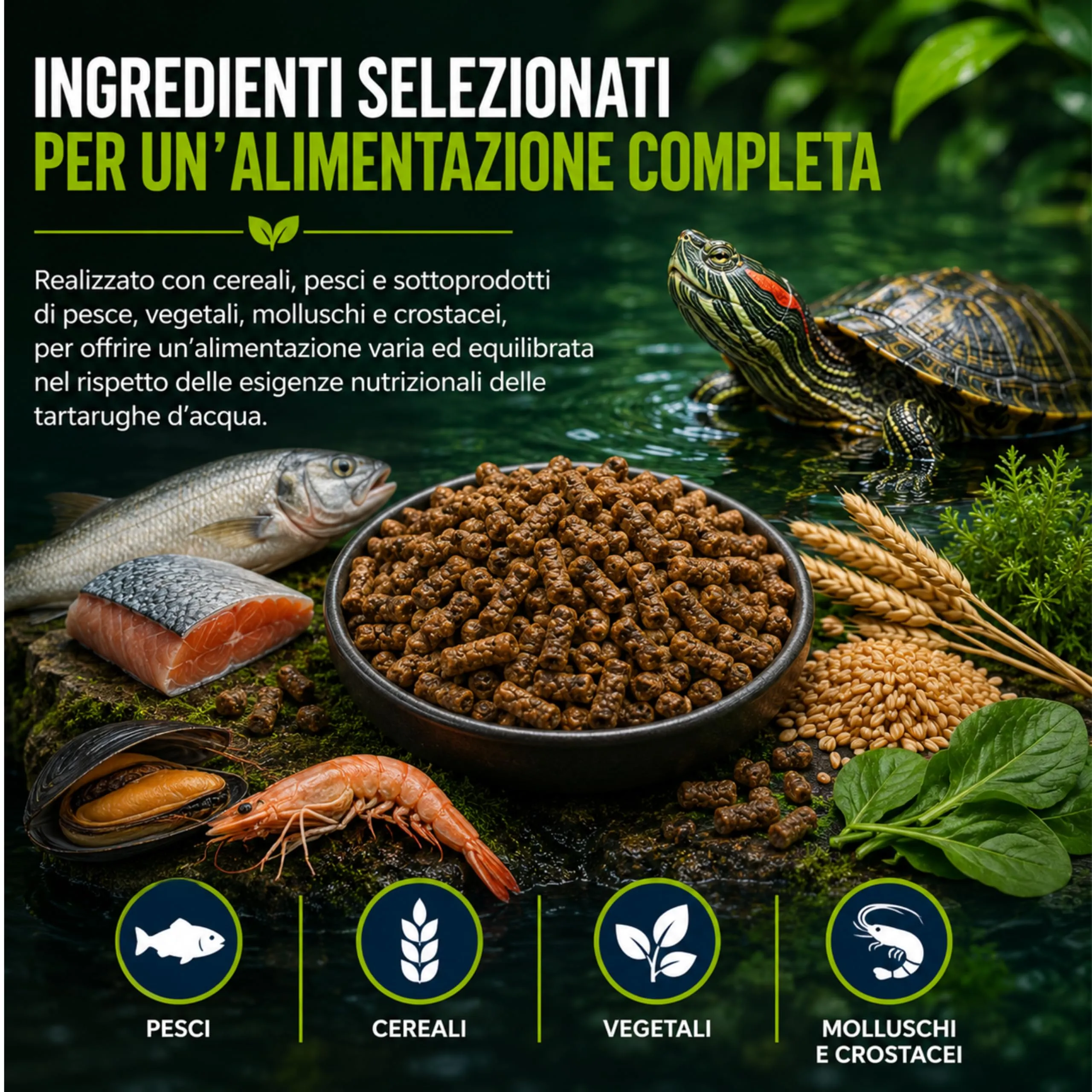 AGRI-CULTURA Mangime Completo per Tartarughe d'Acqua, Pellet Sticks con Vitamine, 800 g - immagine 6
