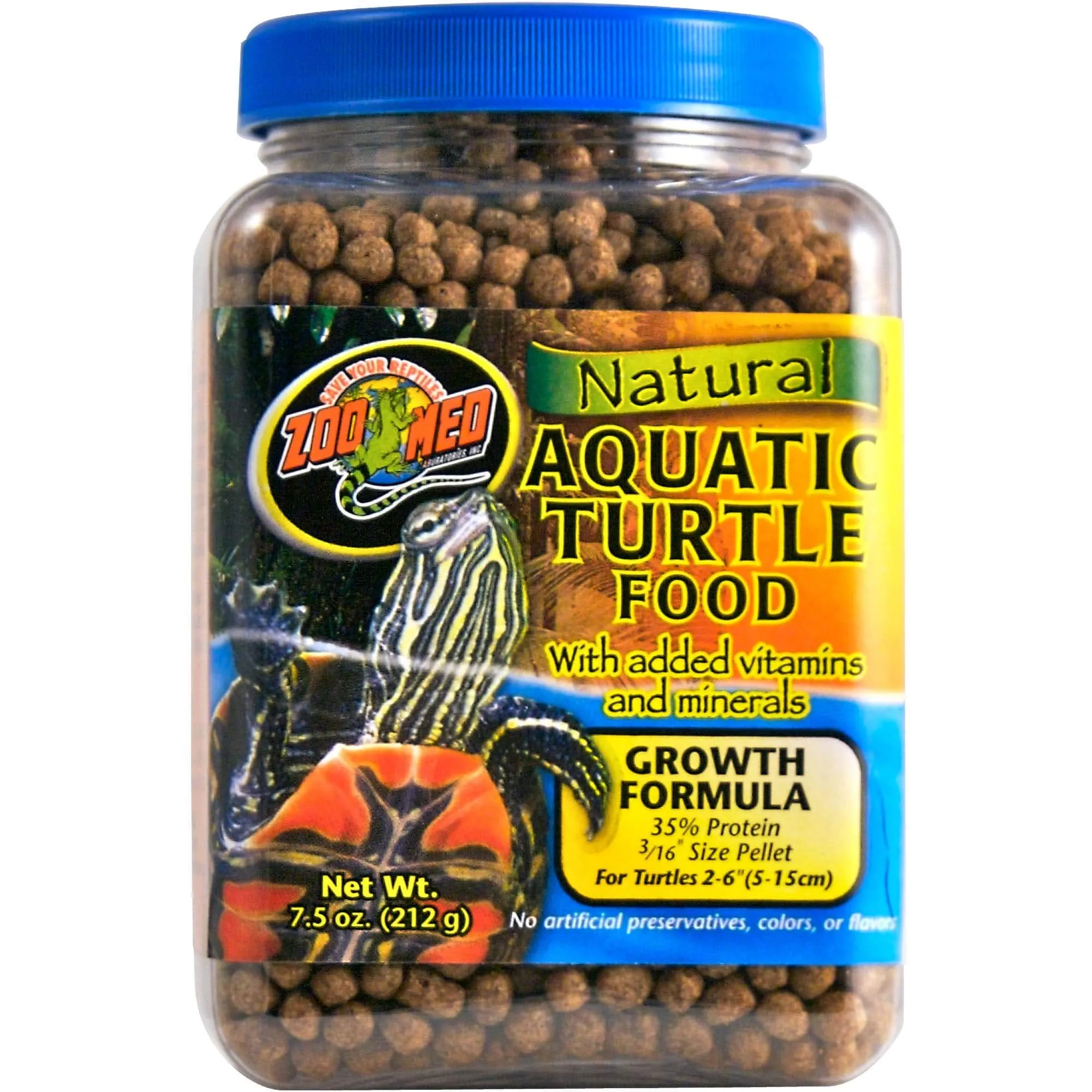 Zoo Med Natural Aquatic Turtle Growth Floating Pellets, 212 g - immagine 1