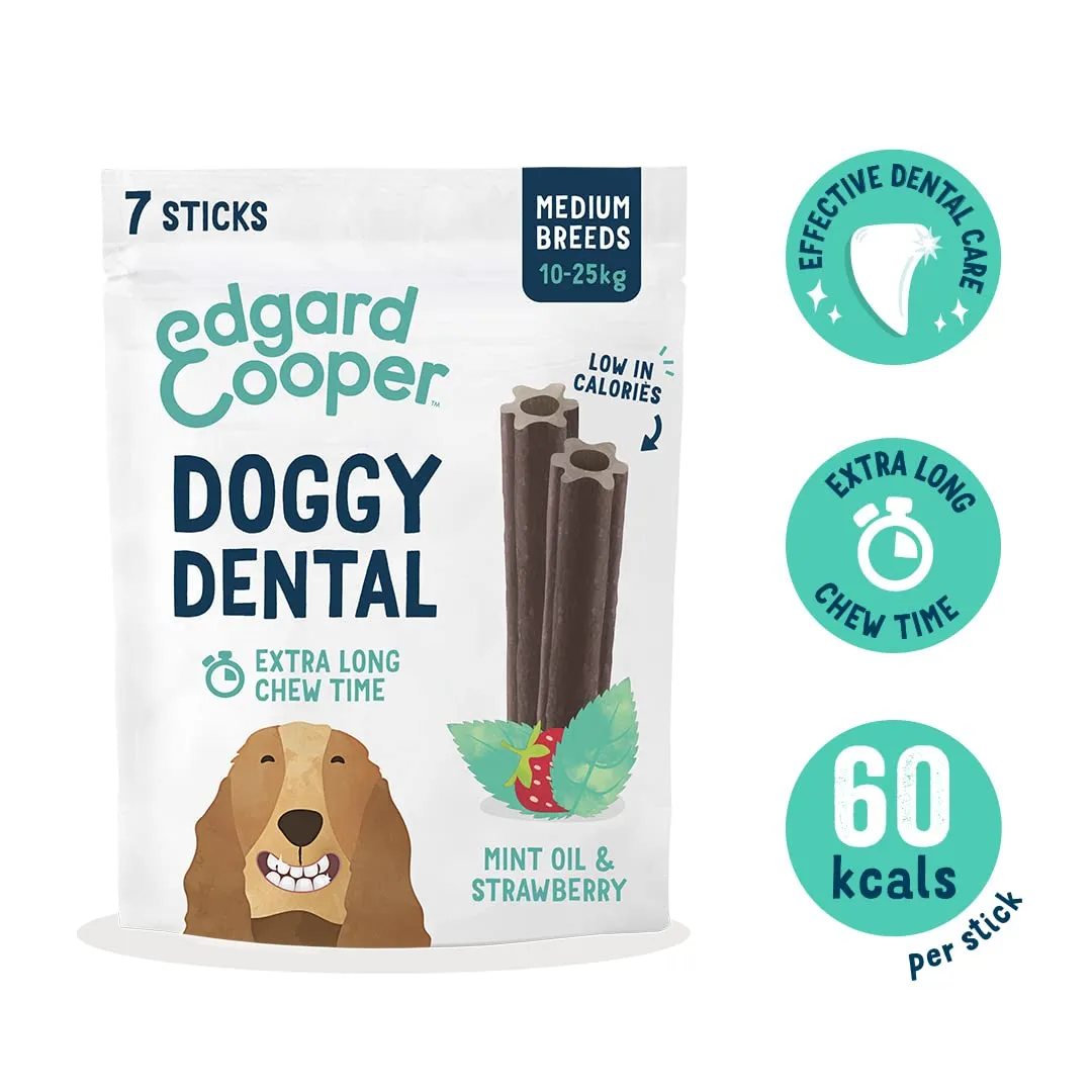 Edgard & Cooper Stick Dentali Naturale Menta e Fragola per Cane Medio, 8x7 confezioni - immagine 2