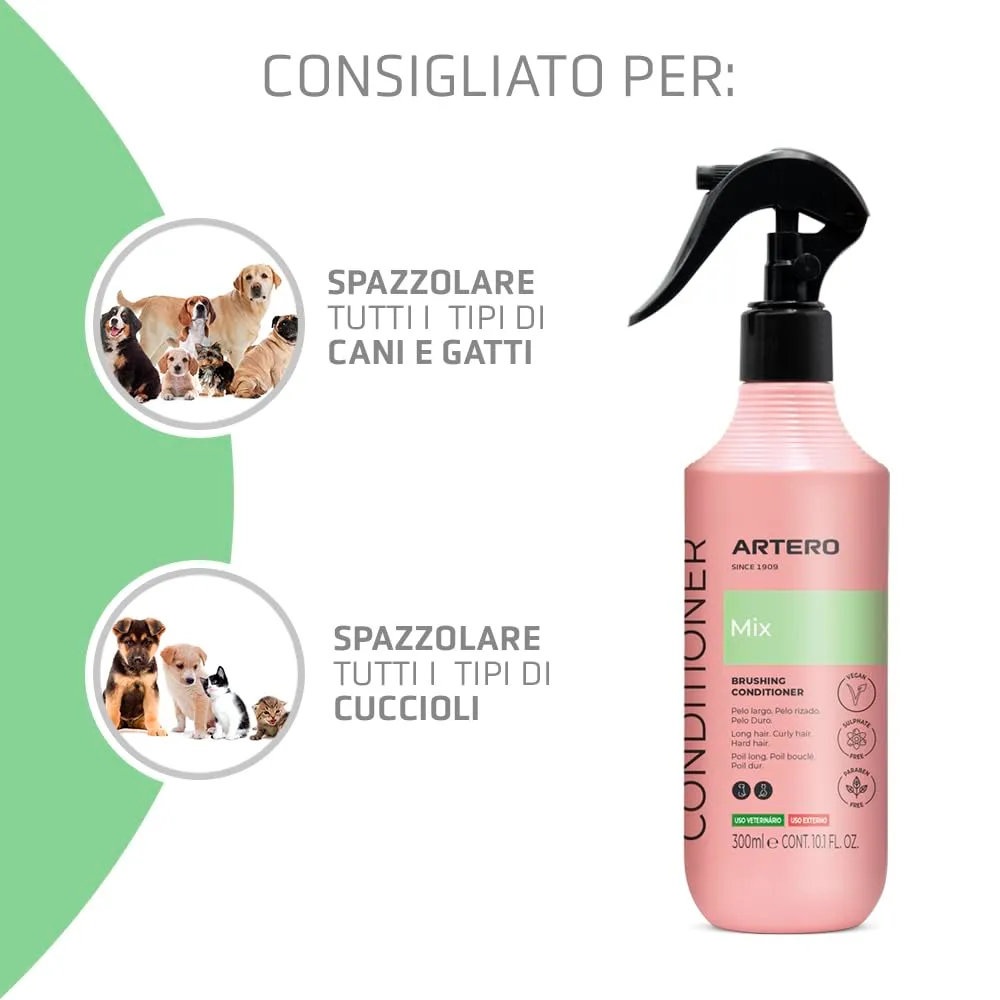 Artero Mix Conditioner senza risciacquo per cani e gatti, spray districante, idratante e anti-statico, 300 ml - immagine 3