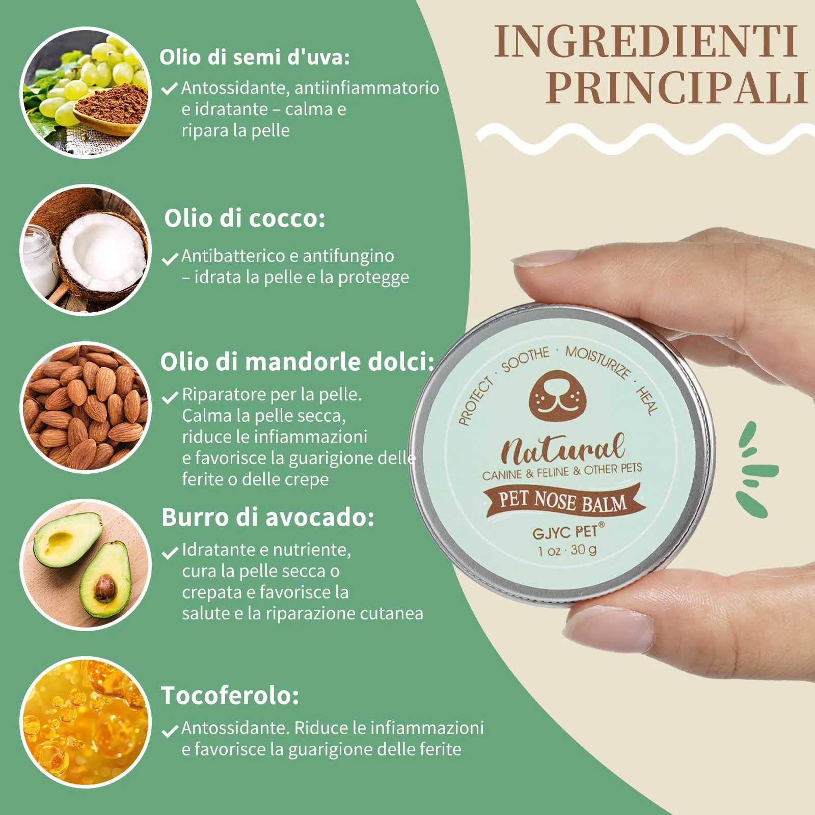 GJYC PET Balsamo Idratante Naturale per Naso di Cani e Gatti - immagine 4